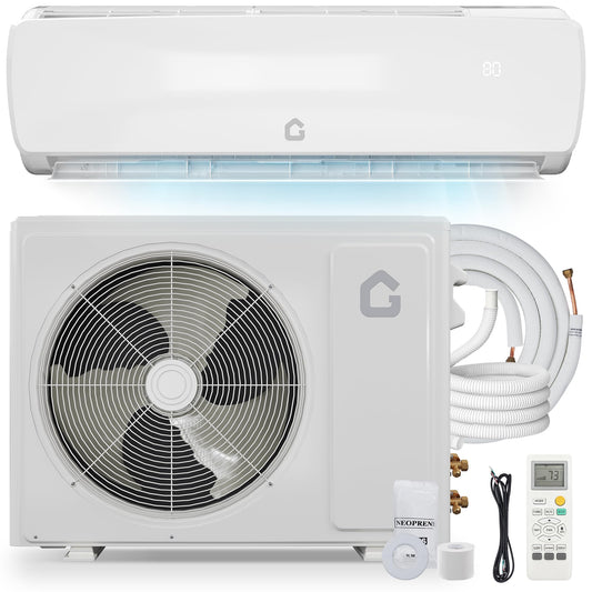 18000BTU Mini Split Air Conditioner & Heater, 19 SEER2 208-230V Inverter Heating and Cooling Up to 1250 Sq. Ft, Ductless Split AC Unit System with Heat Pump & 9.8Ft Installation Kit