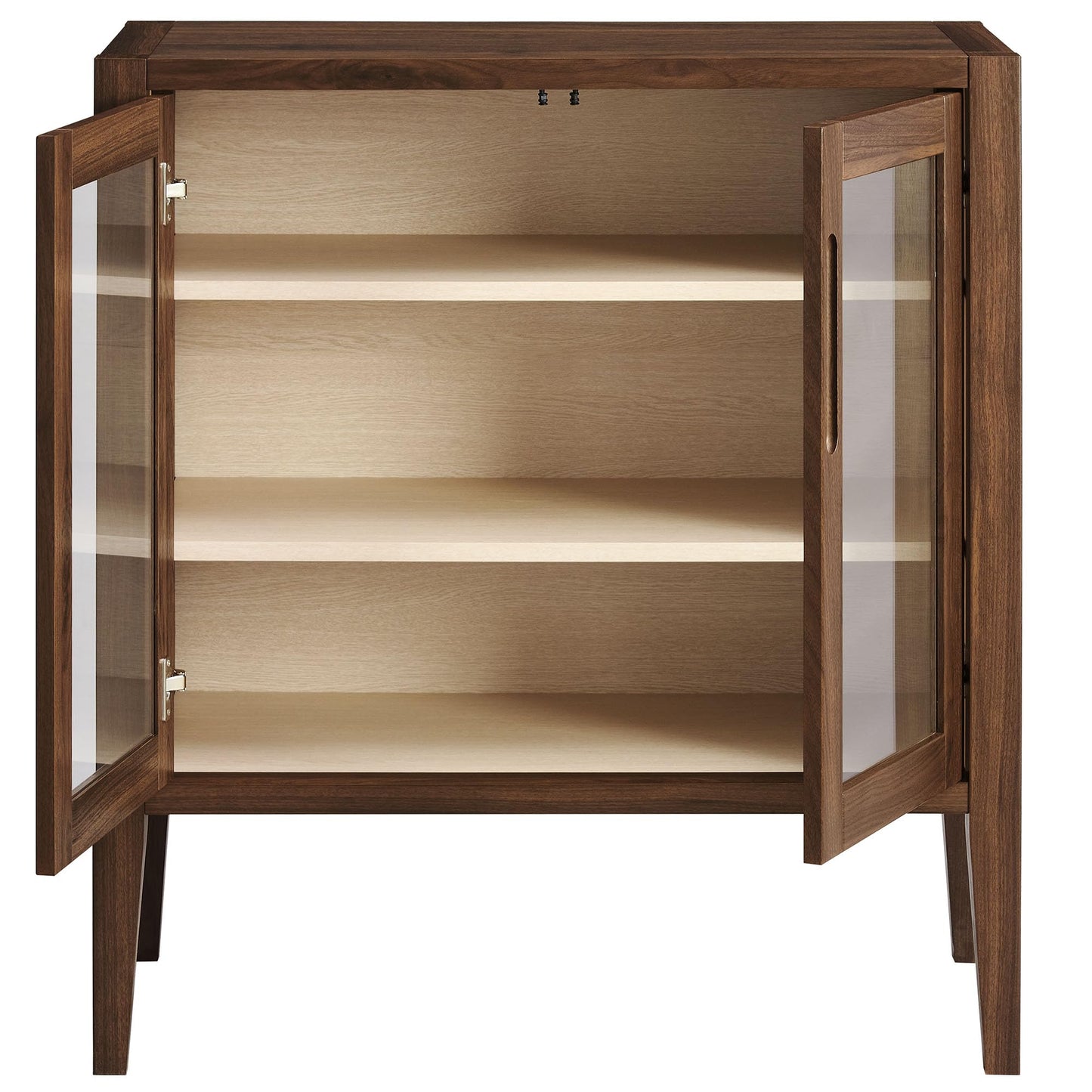 Modway Nell 36 Inch Accent Storage Cabinet in Walnut – Tea/Coffee Small Buffet Cabinet with Shelves for Living Room, Hallway, or Entryway