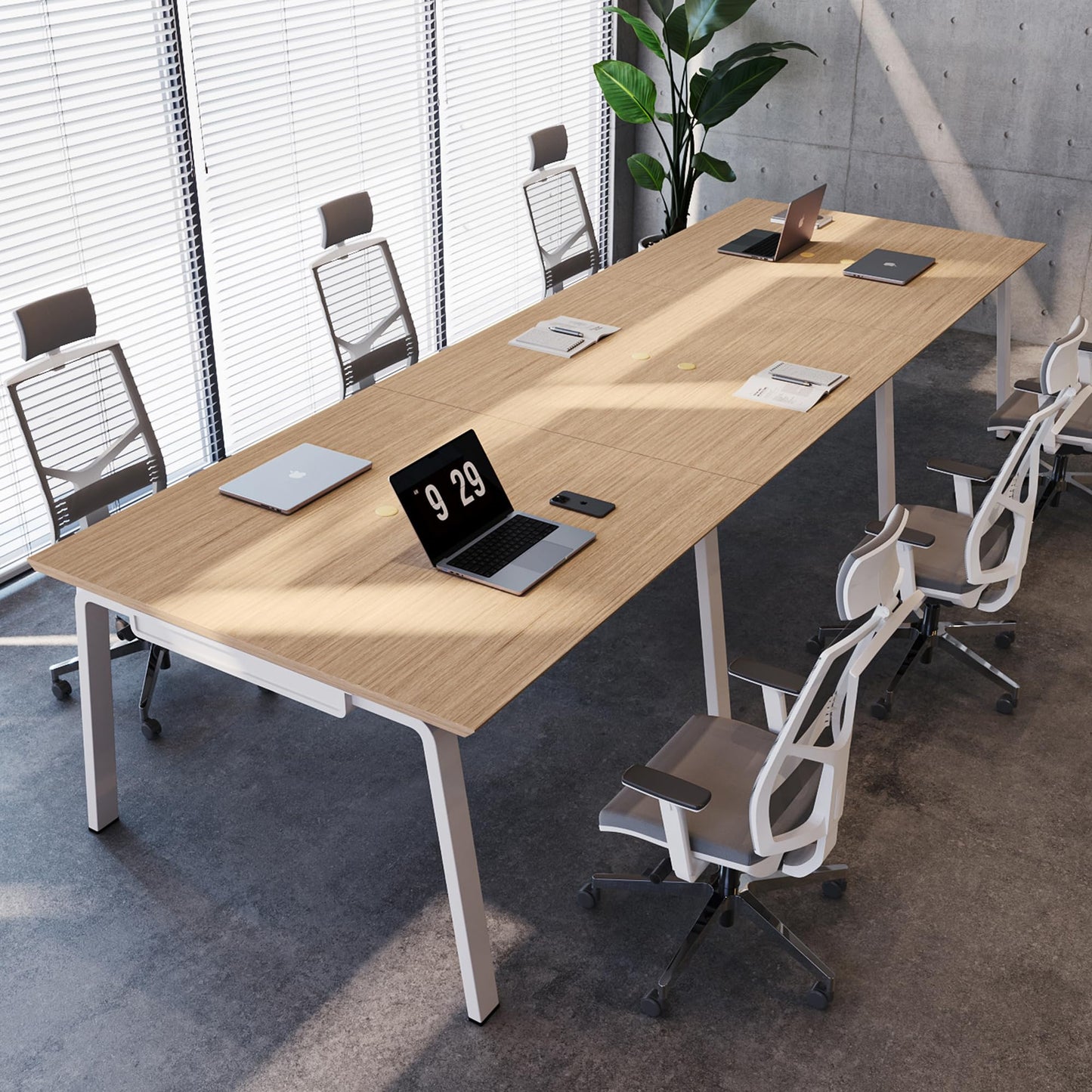 Offee Modular Computer Office Desk, Modern Style Small Study Writing Workstation Table for Home & Business, 2 Person (47" x 47")