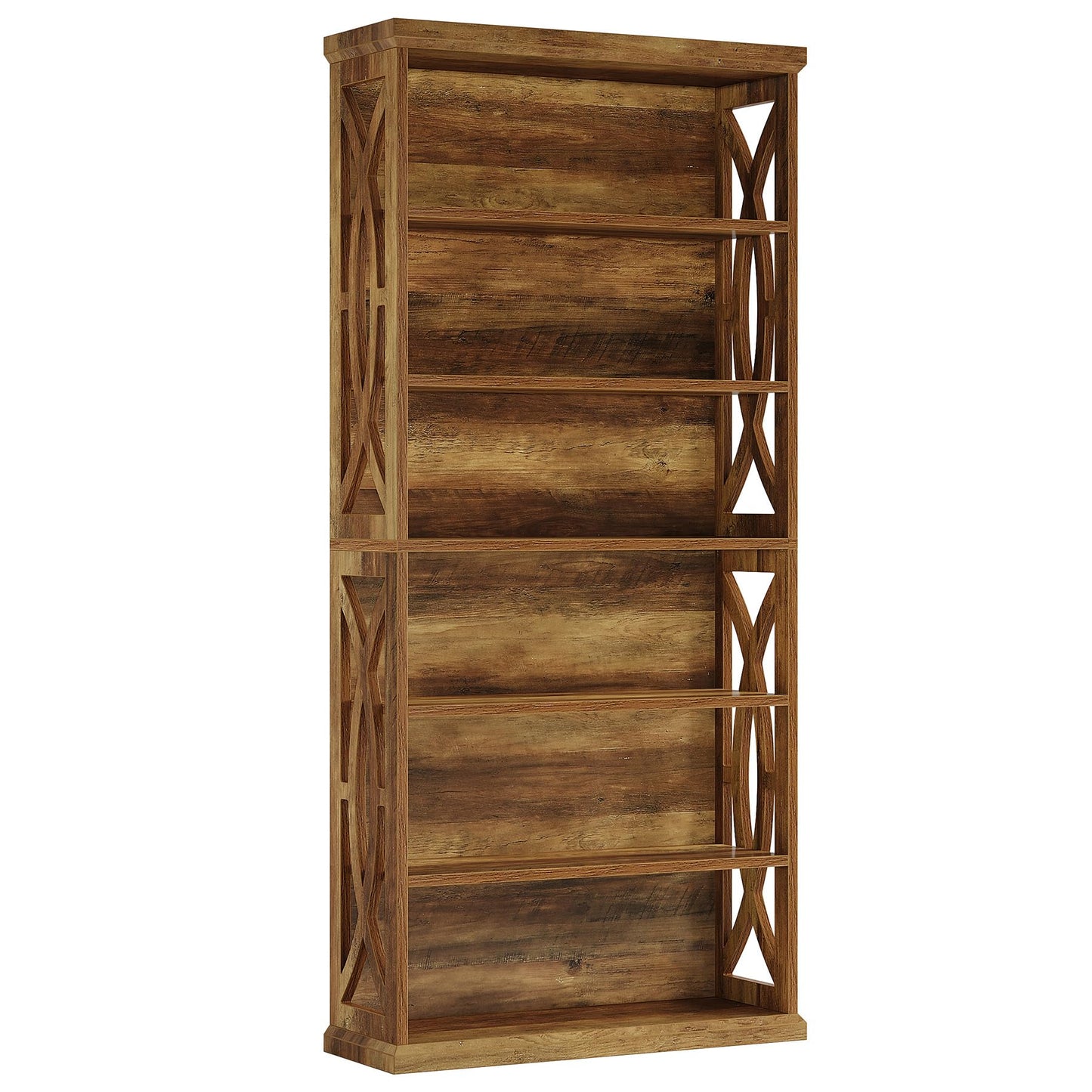 Tribesigns 6-Tier Bookshelf, 71 Inches Tall Freestanding Bookcase, Large Industrial Bookshelves Display Shelves, Wooden Book Shelf for Home Office, Living Room, Bed Room, Rustic Brown