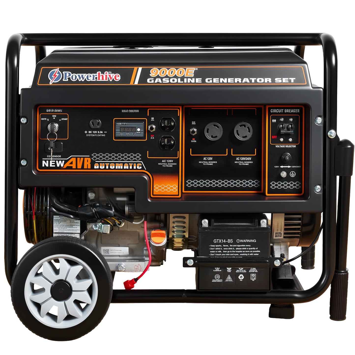 7500 Watt Generator for Camping Home Use RV & Emergency Ready, Remote Electric Start Gas Powered, Transfer Switch Ready with Wheel Kit, CO Sensor