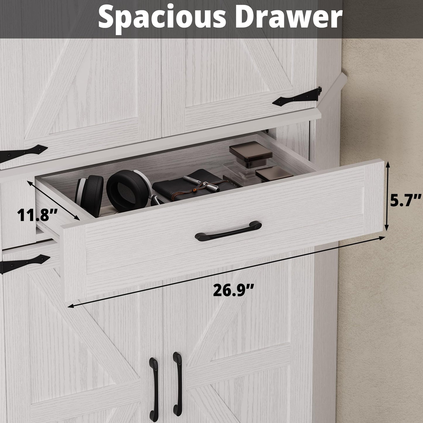 IRONCK 72" Corner Cabinet, Kitchen Pantry Storage Cabinet with Drawer, Spacious Farmhouse Pantry with 3 Adjustable Shelves, 2 Doors Storage, for Kitchen, White