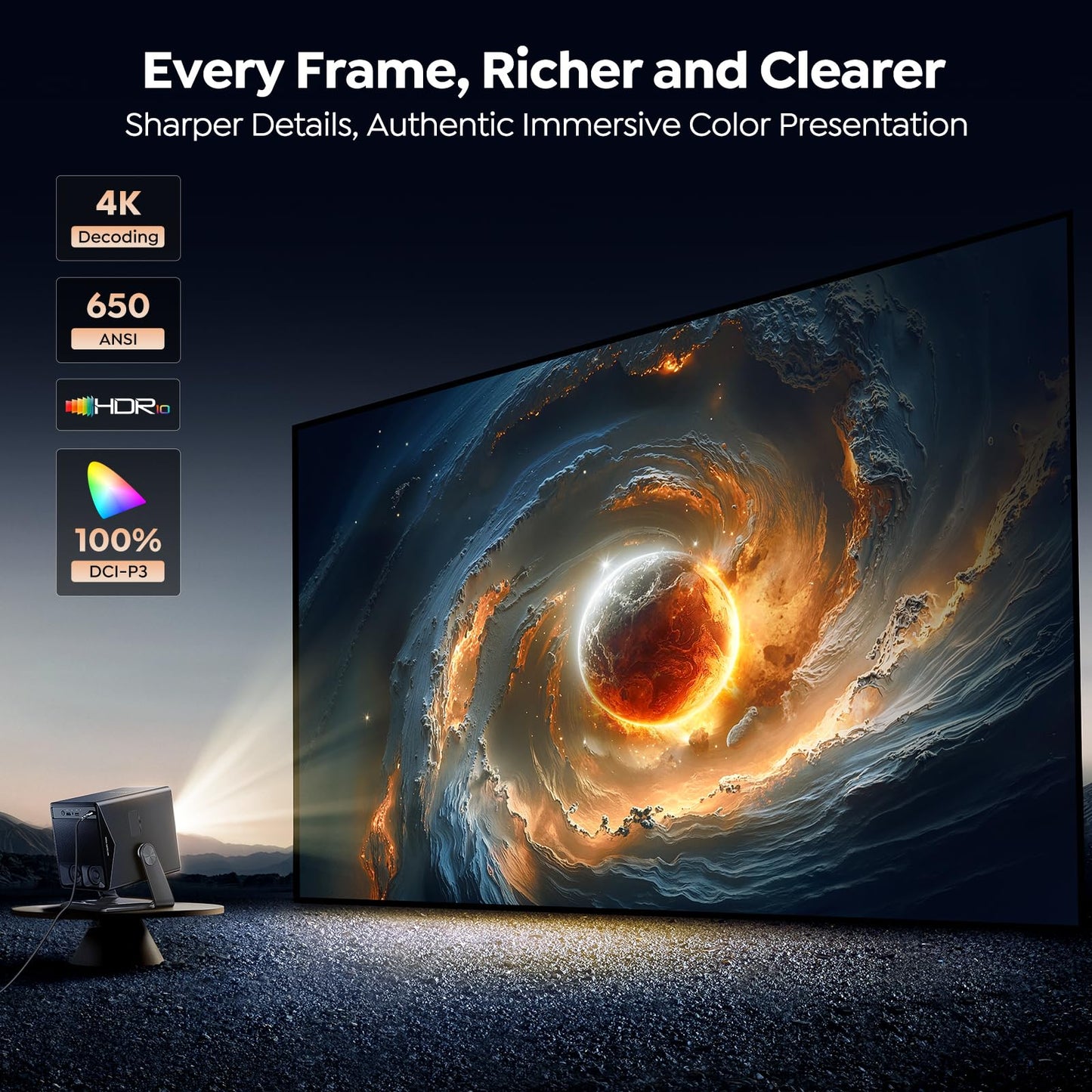 Smart Projector 4K [VIDAA Live TV & 36W Dolby & Voice Control] with WiFi6 and Bluetooth, Short Throw Projector Compatible with Netflix, AI Auto Focus, HDR10, Home Theater Proyector for Outdoor Movies