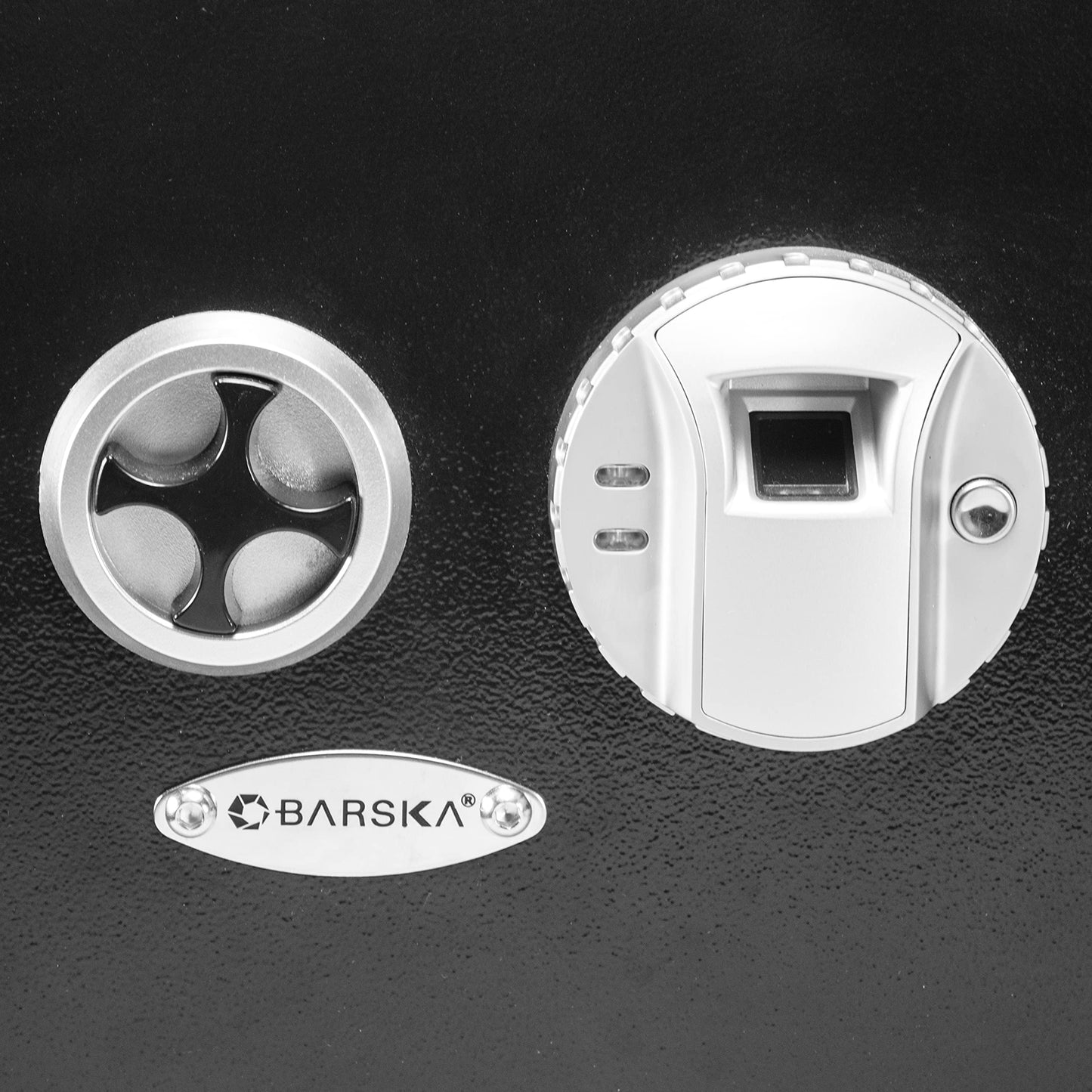 Barska Biometric Fingerprint Steel Wall Safe with Adjustable Shelves – DOJ Certified with Pry-Resistant Deadbolts, Mountable for Home, Office, and Business Use