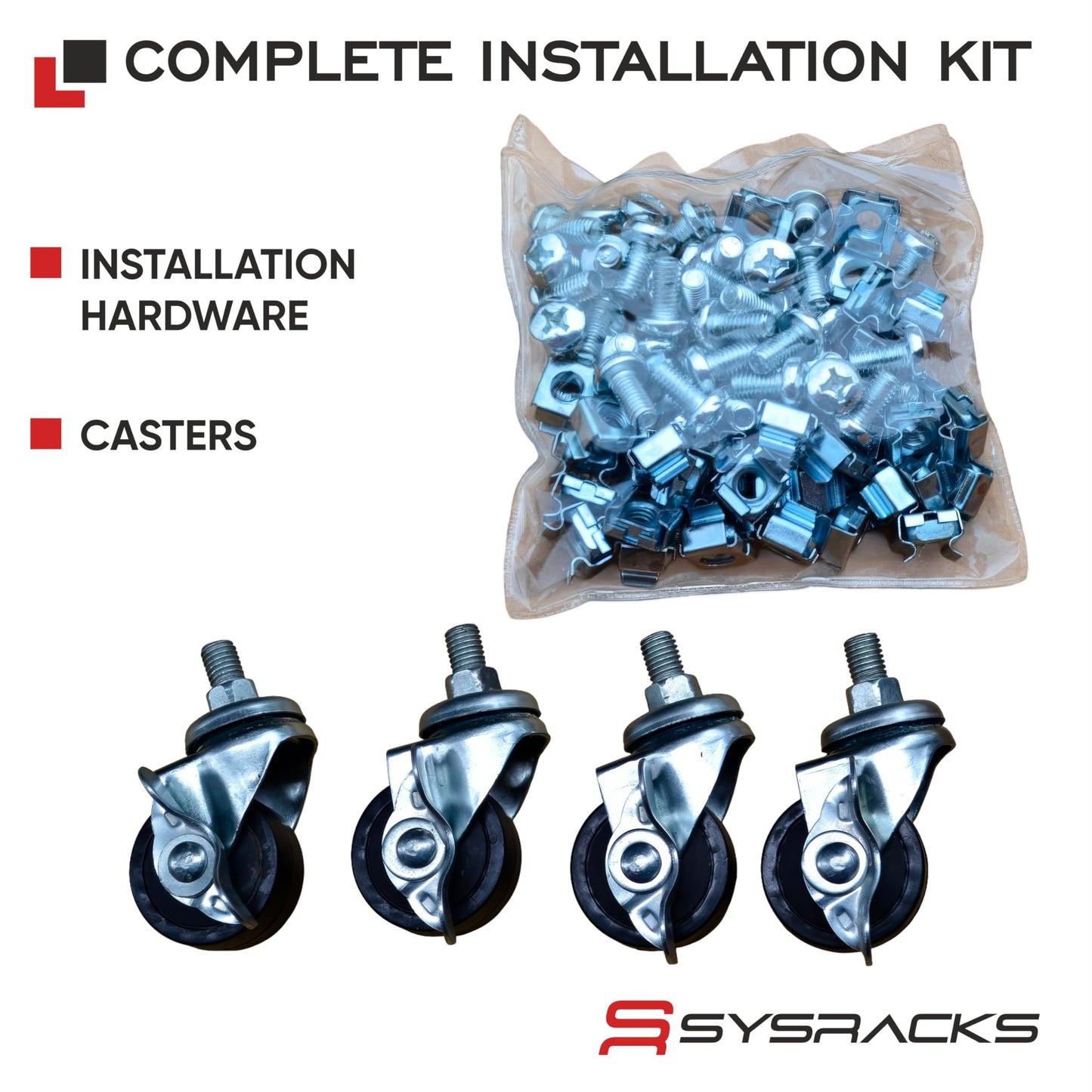 Sysracks 18U 4 Post Open Frame 19 inch Network Server Rack Relay Cabinet Adjustable Depth 24"-37"