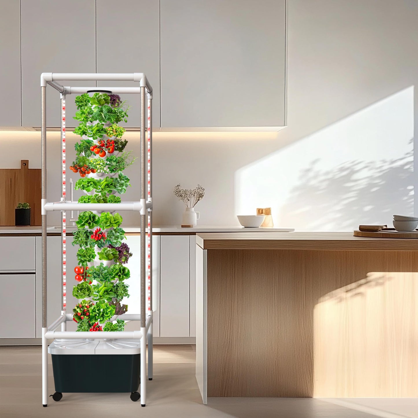 SJZX Hydroponics Growing System, Hydroponic Tower with Full-Spectrum Grow Lights, 5/14Tiers Indoor Outdoor Garden Planter, Vertical Home Gardening Germination Kits for Vegetables, Fruits, Herb (14L5H)