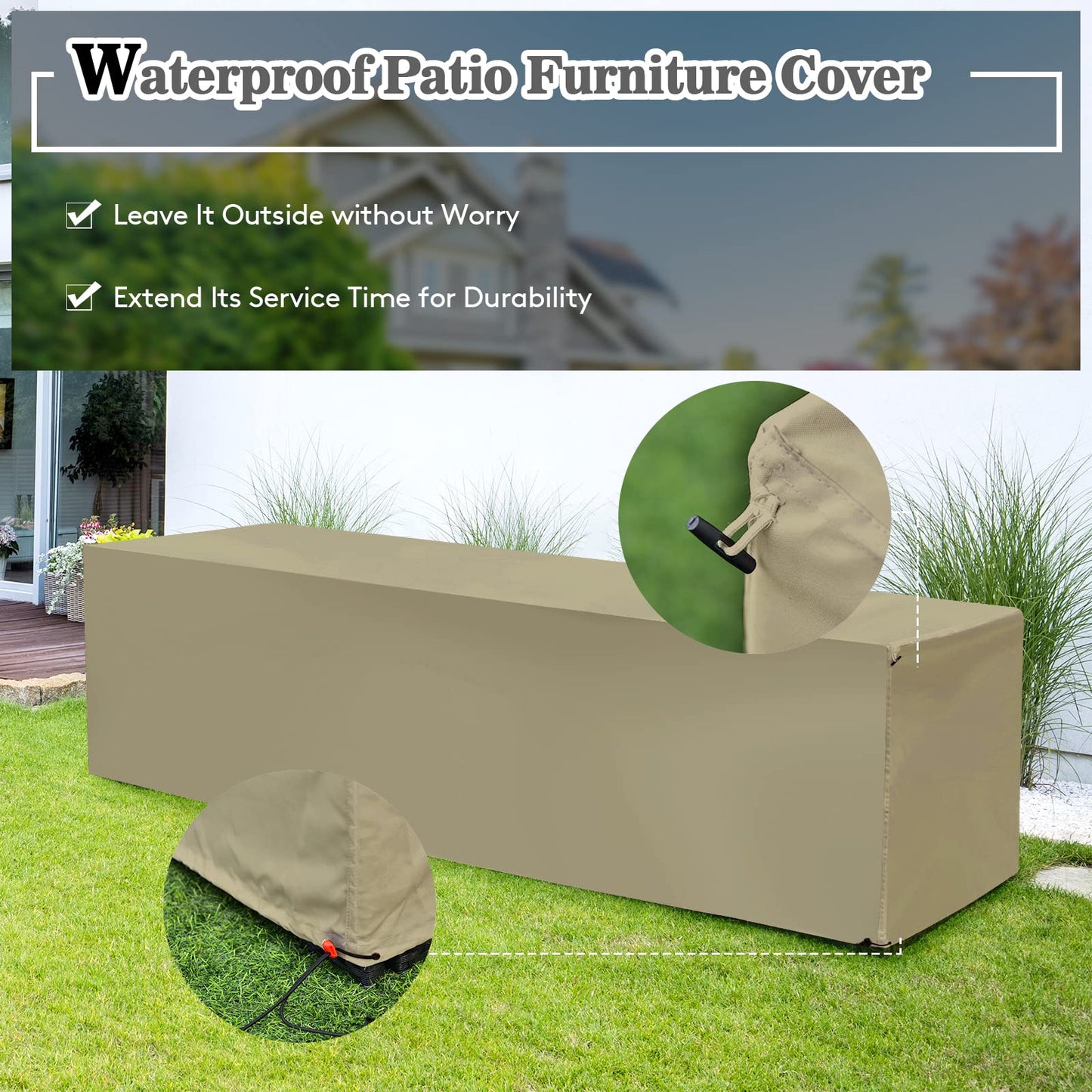 Tangkula 8 Pieces Patio Furniture Set with Waterproof Cover, Patiojoy Space Saving Outdoor PE Rattan Set with Storage Box, Tempered Glass Table, 2 Ottomans, 2 Armless Sofas & Corner Sofas