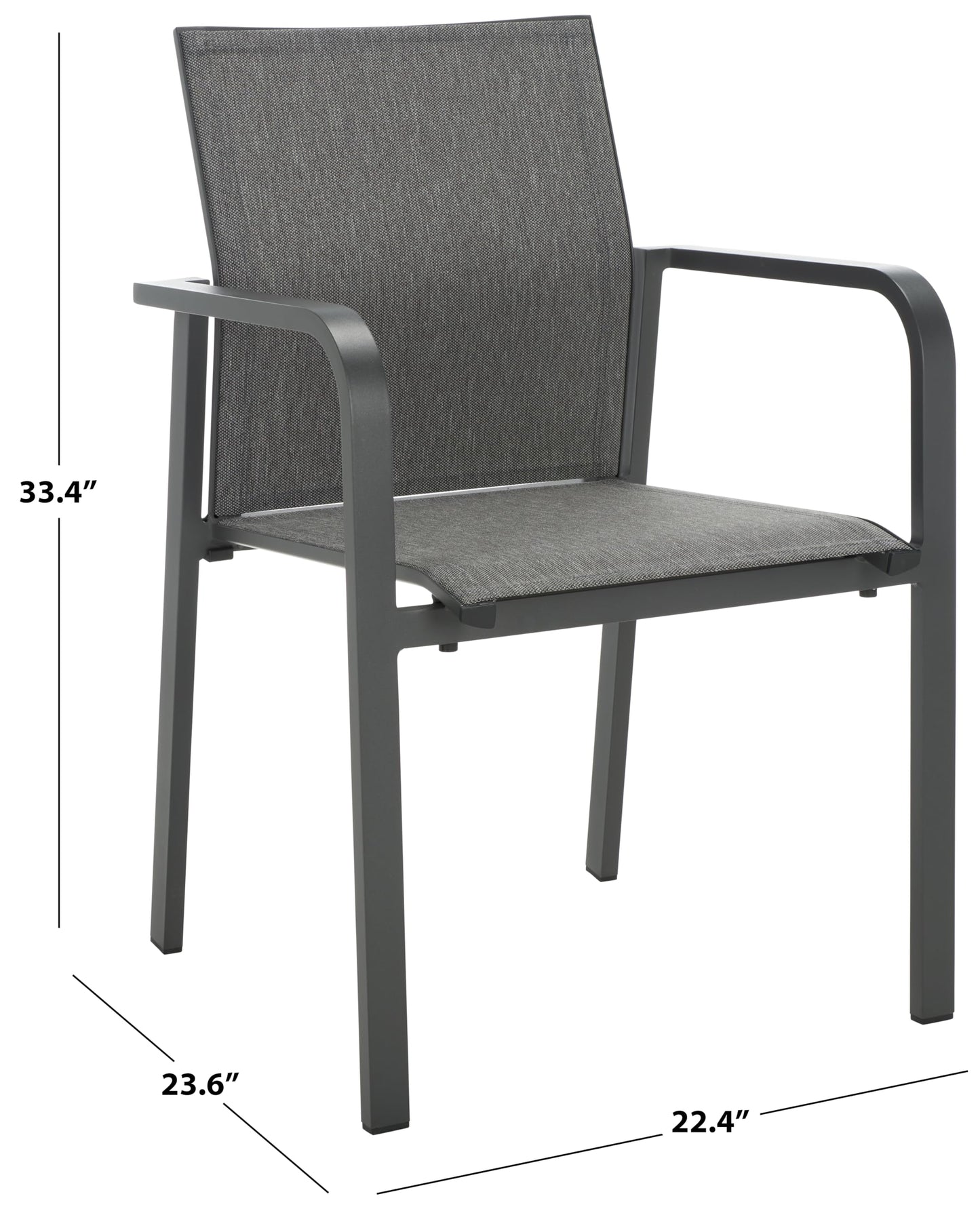 SAFAVIEH Outdoor Patio Furniture Dexter Grey Armchair Set of 2 (Fully Assembled)