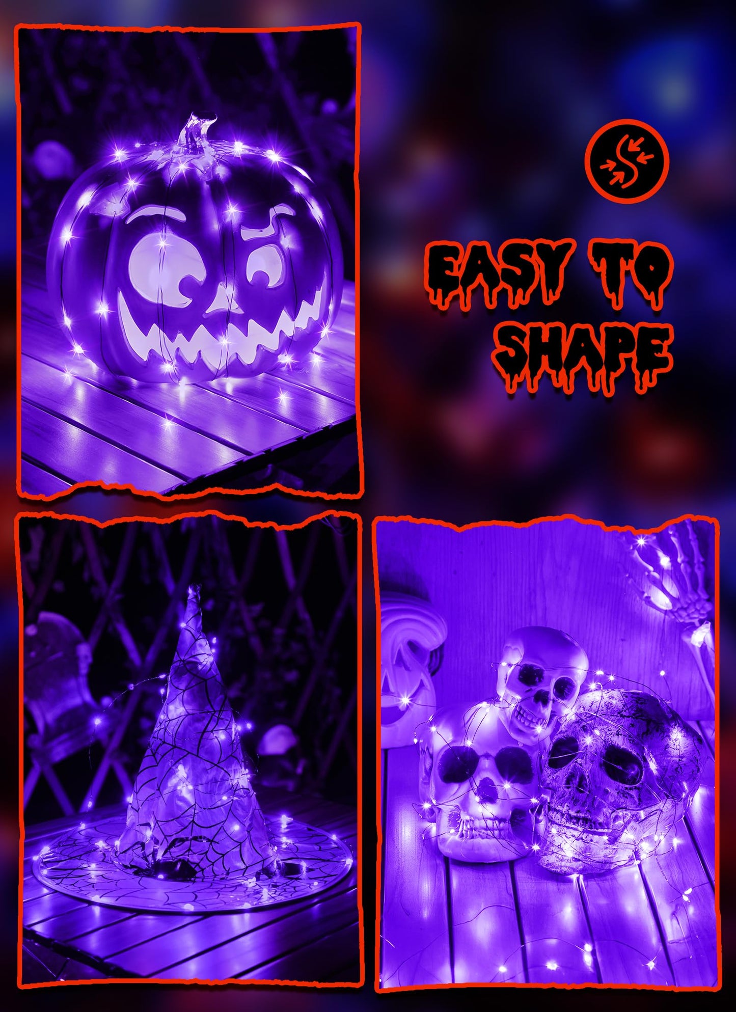 Minetom 5 Pack Fairy Lights, 7ft 20 LED String Lights, Battery Operated, Waterproof, Purple