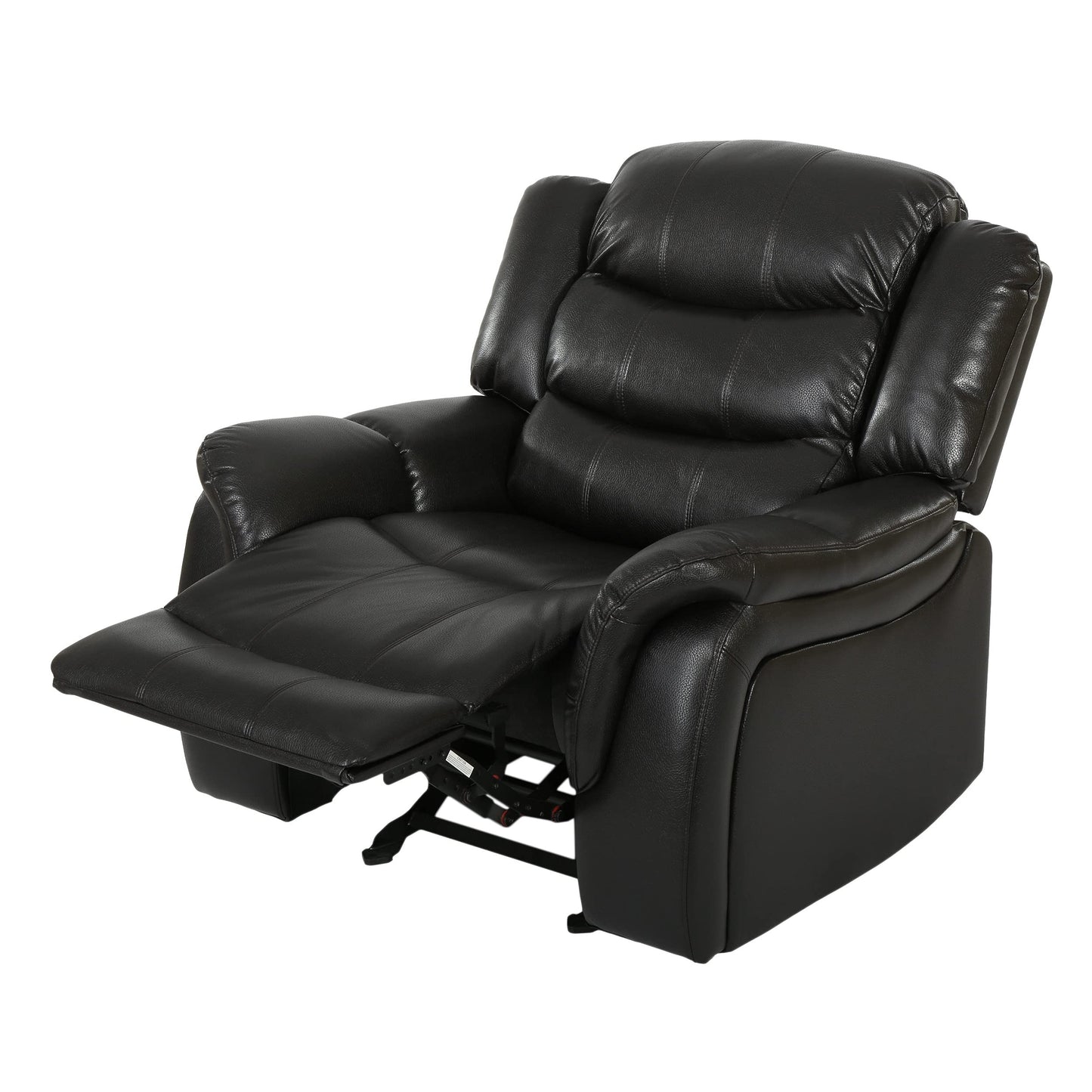 Christopher Knight Home GDFStudio Great Deal Furniture Merit Black Leather Recliner/Glider Chair