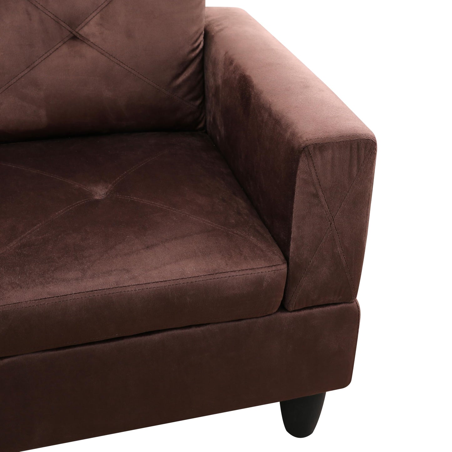 NicBex 97" L Shaped Couch Sectional Couches for Living Room, 2-Piece Modular Sofa with Movable Chaise & Deep Seat for Apartment, Bedroom, Office, Brown