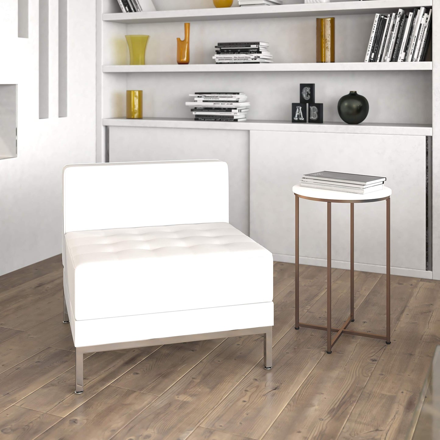Flash Furniture HERCULES Imagination Series Contemporary White LeatherSoft Middle Chair