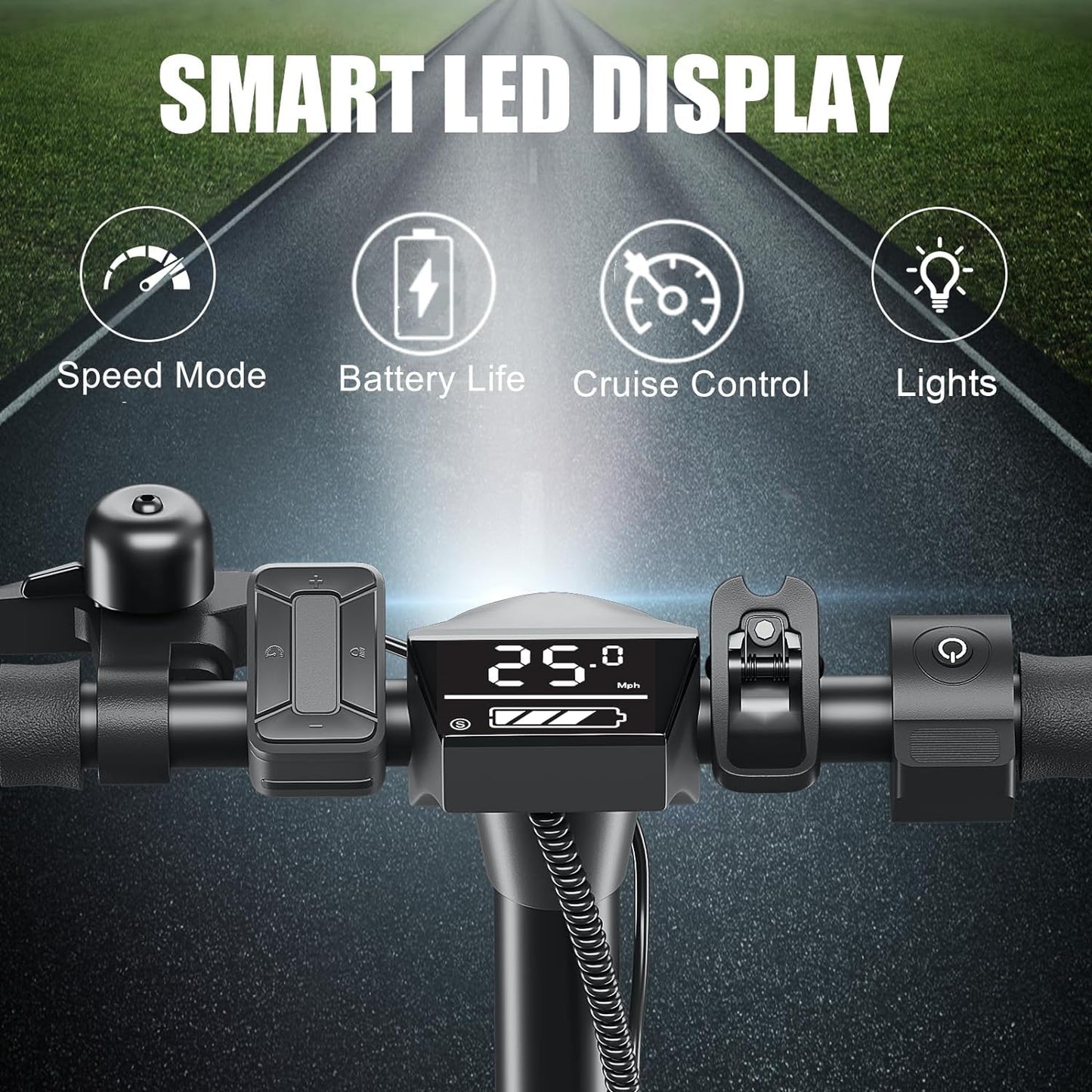 Caroma Electric Scooter Adults, E Scooter for Adult, Fast Electric Scooter 20 mph & 300 lbs, 350W Motor, 20 Miles Range & 20 Mph, 9" Solid Tires, Folding Motorized Scooter for Adults, App Control