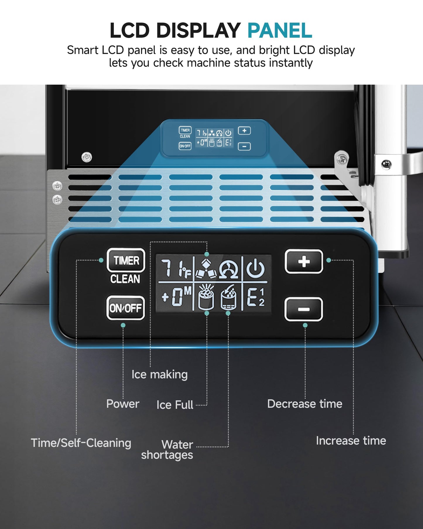 EUHOMY Under Counter Ice Maker with Drain Pump, 100 lbs/Day Ice Machine, Auto-Cleaning & 24H Timer, Stainless Steel Commercial Ice Maker with 24 lbs Storage for Home/Bar/Cafe/Restaurant