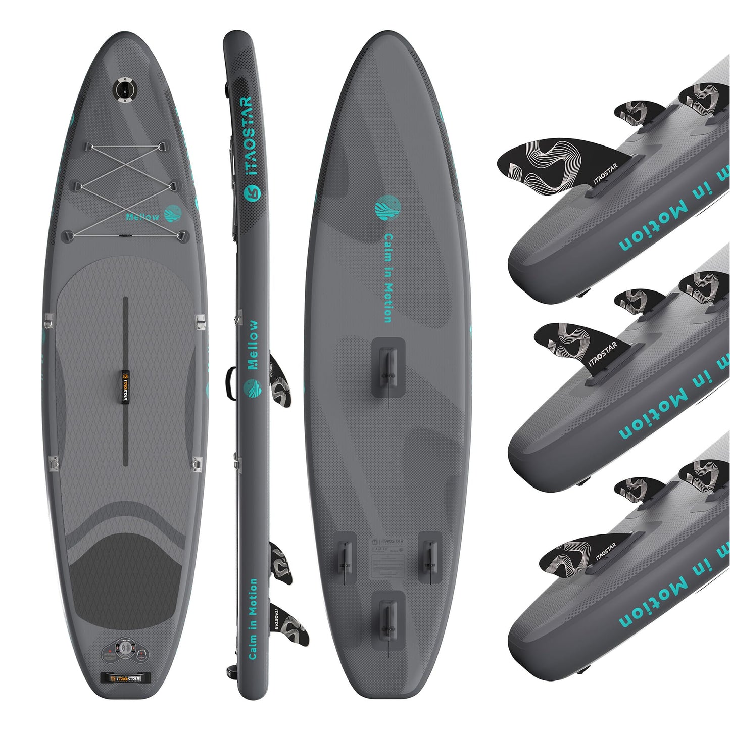 iTAOSTAR M01C 11’×33" Stand Up Paddle Board - Premium SUP Board Kit with 5 Fins - Inflatable Paddleboard for Adults & Youth - All Skill Levels - for Lakes, Oceans & Fishing