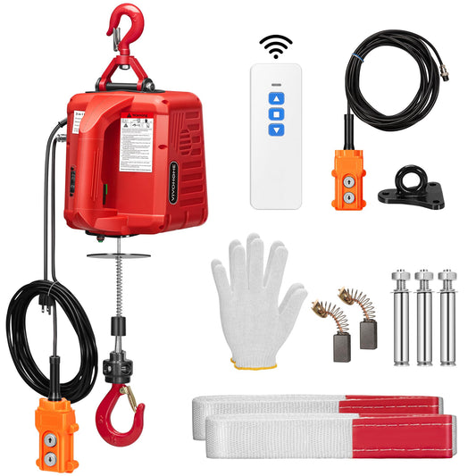 VIVOHOME 3-in-1 Electric Hoist Winch 1540lbs, 40ft Lifting Height for Towing