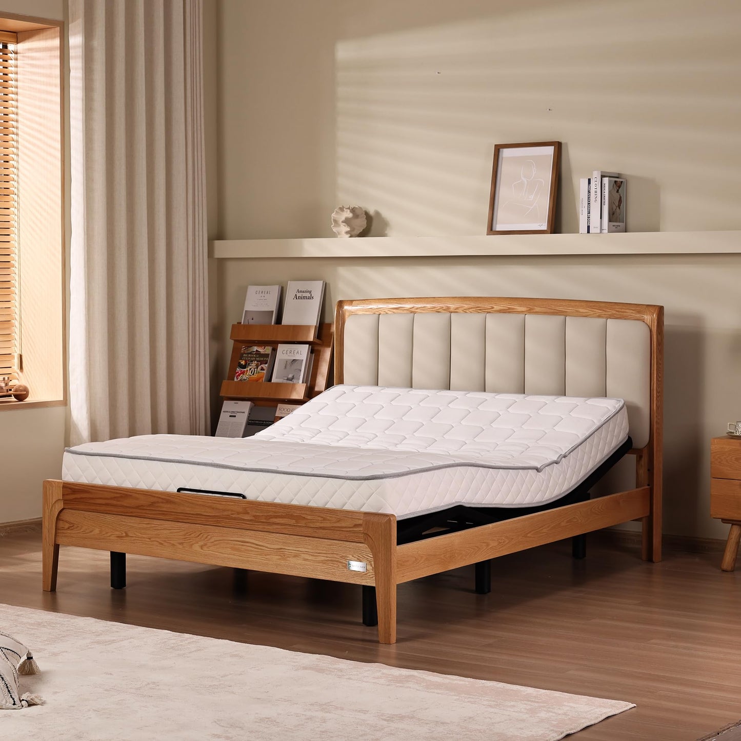 Fromann Adjustable Bed Frame Full Bed Base, Head & Foot Incline, USB Ports, Zero Gravity, Nightlight, 3-Heights Adjustable Legs, No Tools Assembly