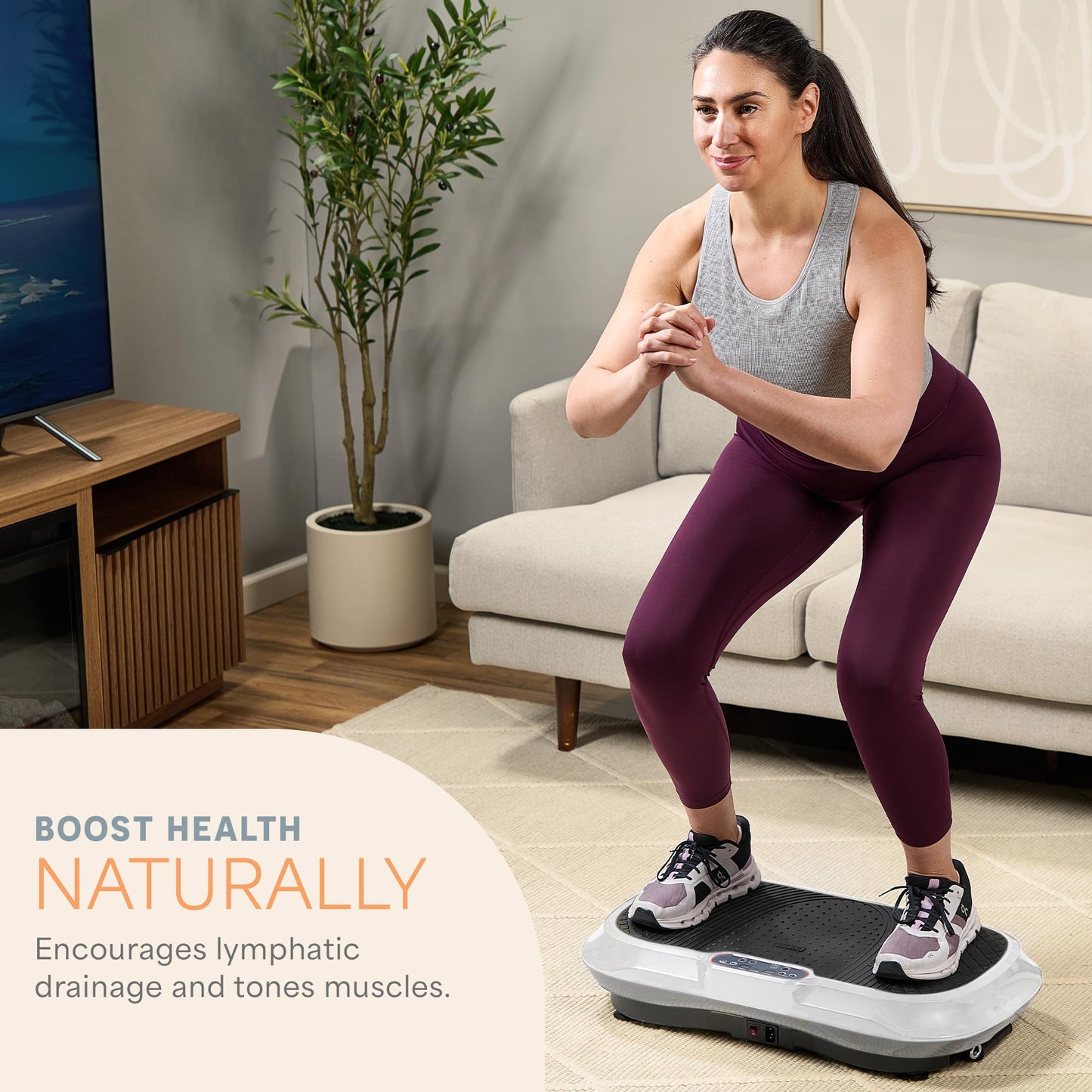 Lifepro Waver Vibration Plate Exercise Machine – High-Intensity Vibration Plate for Lymphatic Drainage – Full-Body Workout Vibrating Platform with Loop Bands – Fitness Equipment for Strength & Toning