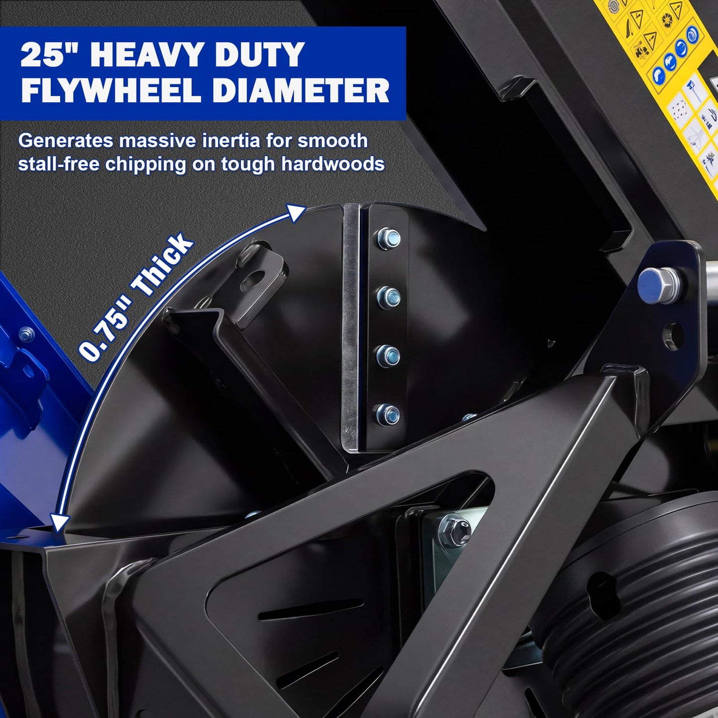 BILT HARD 5 Inch 3 Point PTO Powered Wood Chipper for 15-50 HP Tractors, Leaf Branch Shredder Mulcher, Category 1 Hitch and Quick Hitch Compatible, 25" Rotor with Reversible Blades