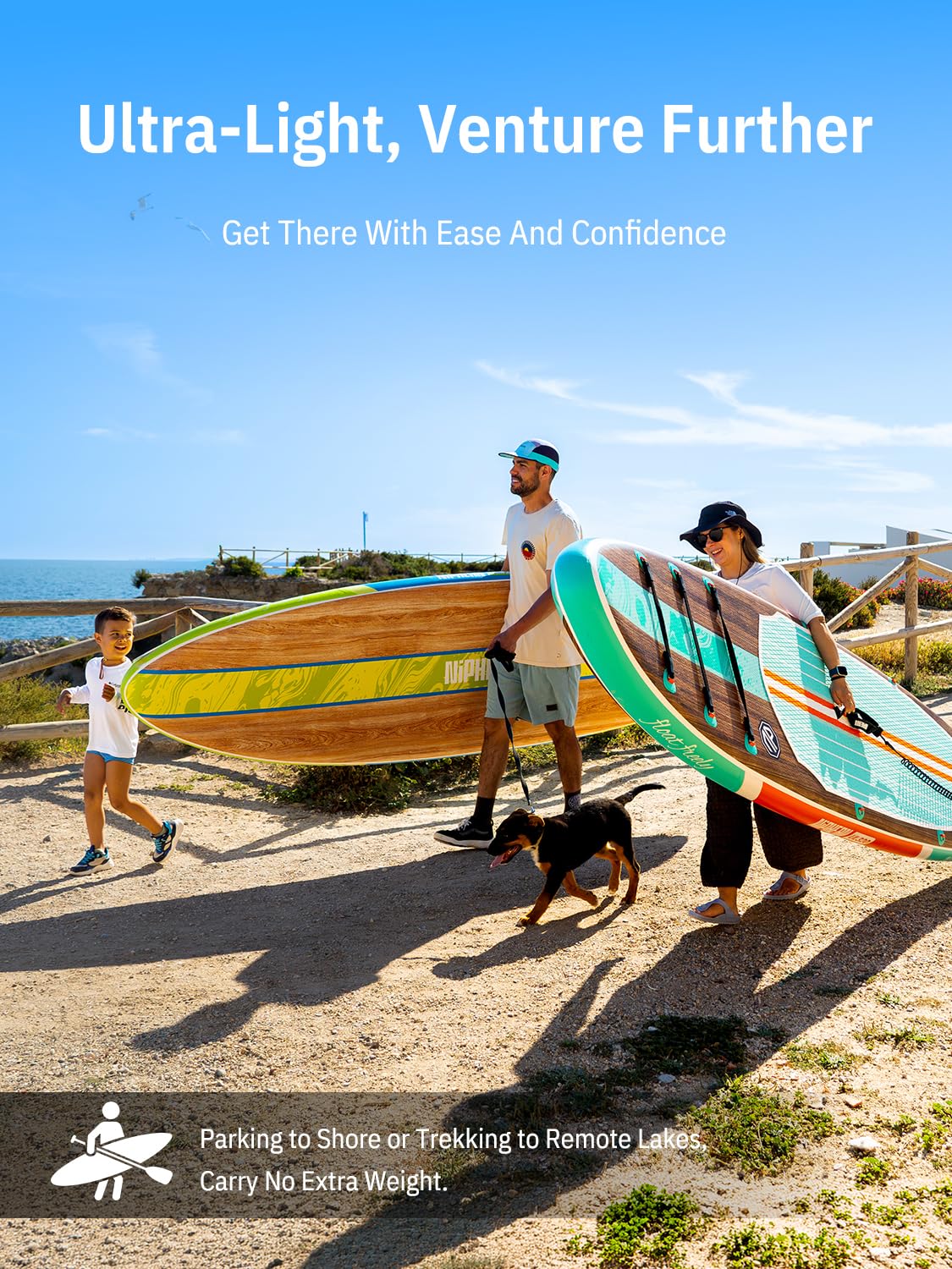 Niphean Inflatable Paddle Board 10'6" Ultralight Stand Up Paddleboard with SUP Accessories Non-Slip Deck Portable Lite Paddle Board Ultimate Stability for Youth&Adults Long-Distance Adventure