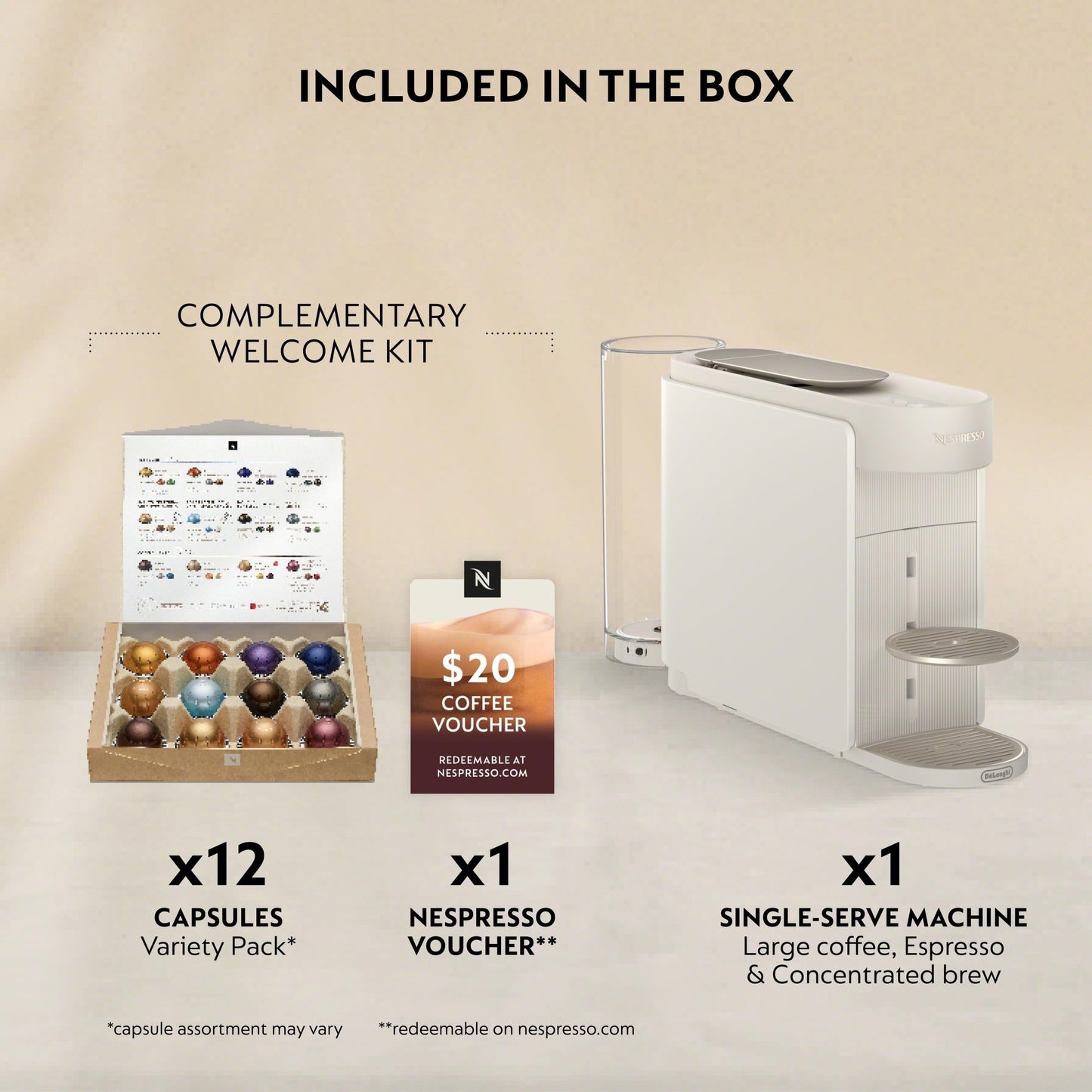 Nespresso Vertuo Up Coffee and Espresso Maker by DeLonghi, White