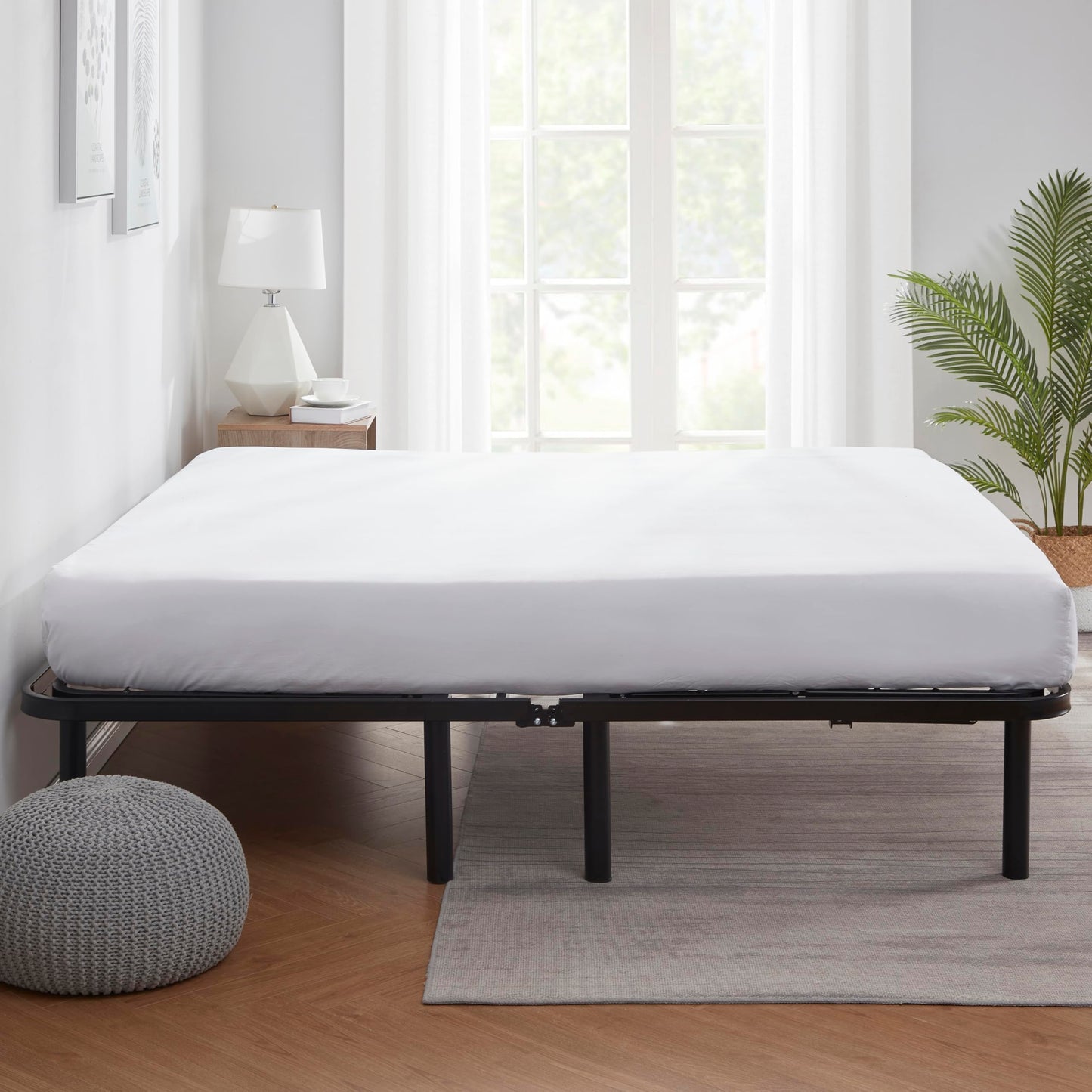 Nestl Basic Adjustable Bed Base, Split King Size Bed Frame, Motorized Head and Foot Incline, Adjustable Bed Frame, Wireless Remote, Fast & Easy Assembly