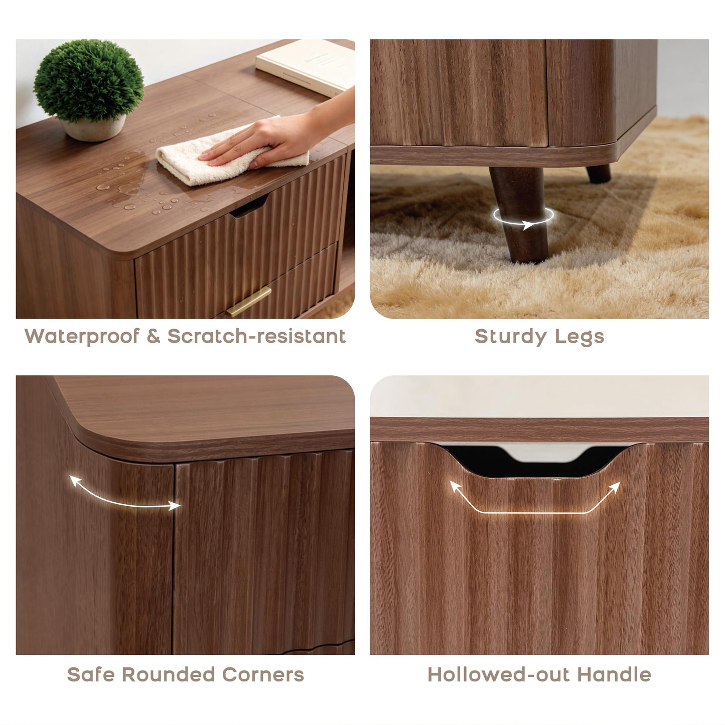 DAWNYIELD Fluted Lift Top Coffee Table with Hidden Storage, Center Table with Drawer & Open Shelf, Multi-Functional for Living Room, Space Saving, Oak