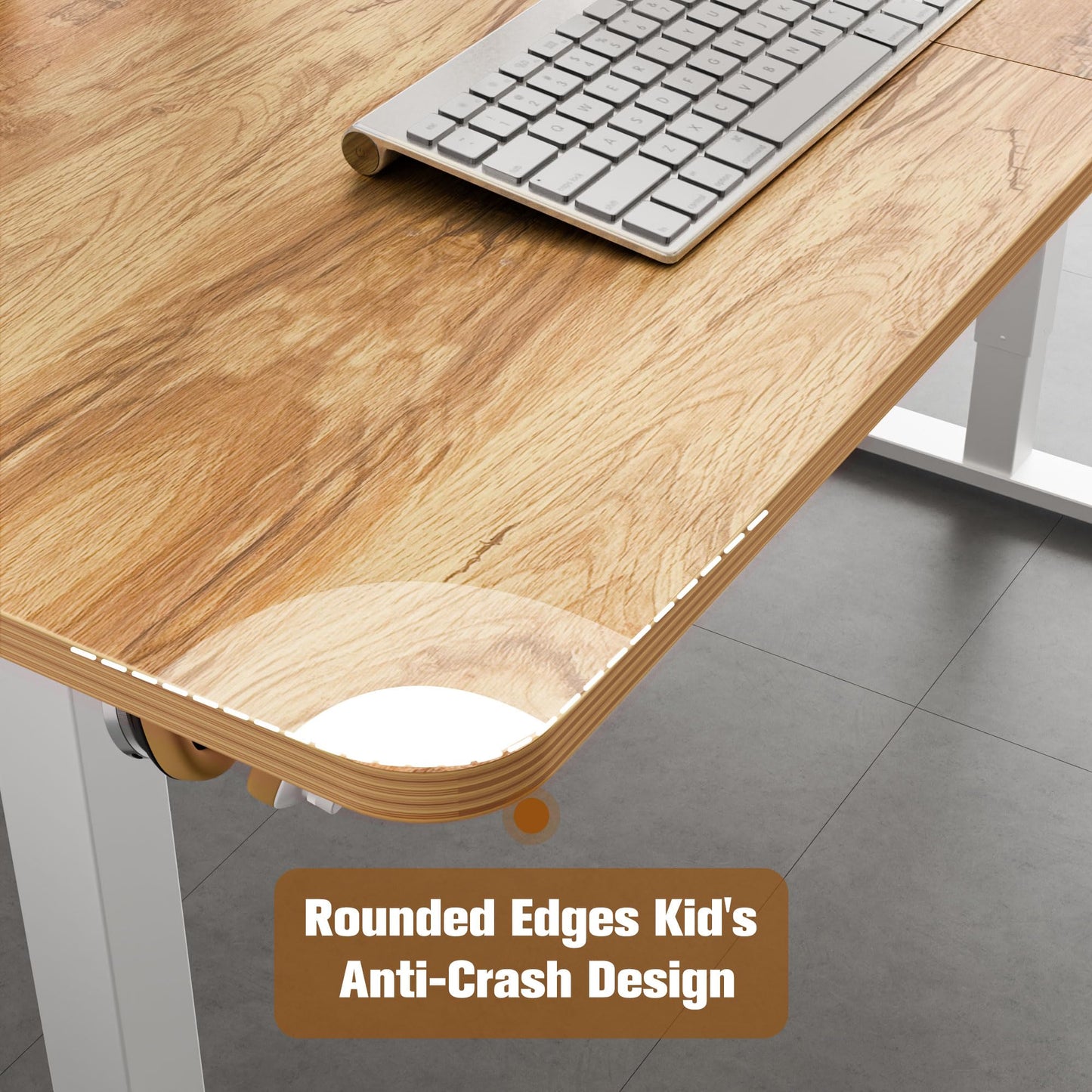 ERGOMAKER 63" Electric Standing Desk, Adjustable Height, Sit Stand Up Desk for Home Office & Computer Workstations, Memory Controller, Light Rustic Brown