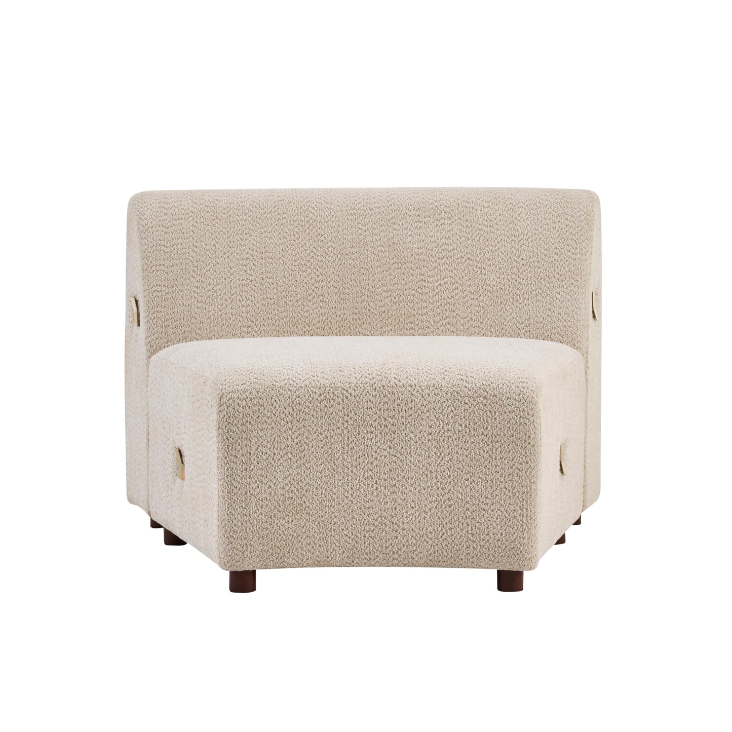 Merax 100.7" Curved Cloud Sectional Sofa Set, 5-Seat Modern Boucle Couch with Wooden Frame, Comfy Curved Cloud Couch for Living Room, Cozy Leisure Upholstered Couches, Easy Assembly, Beige