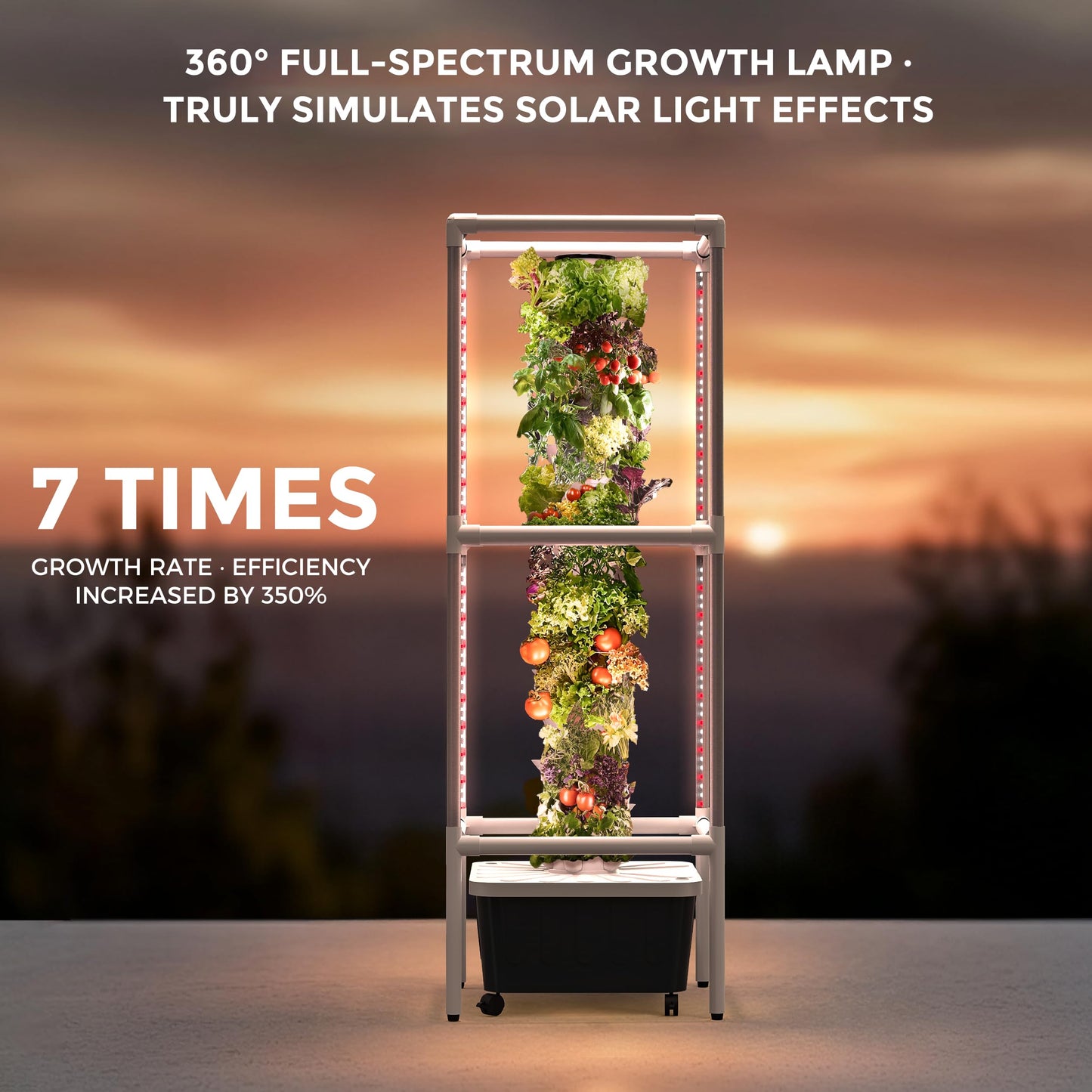 SJZX Hydroponics Growing System, Hydroponic Tower with Full-Spectrum Grow Lights, 5/14Tiers Indoor Outdoor Garden Planter, Vertical Home Gardening Germination Kits for Vegetables, Fruits, Herb (14L5H)