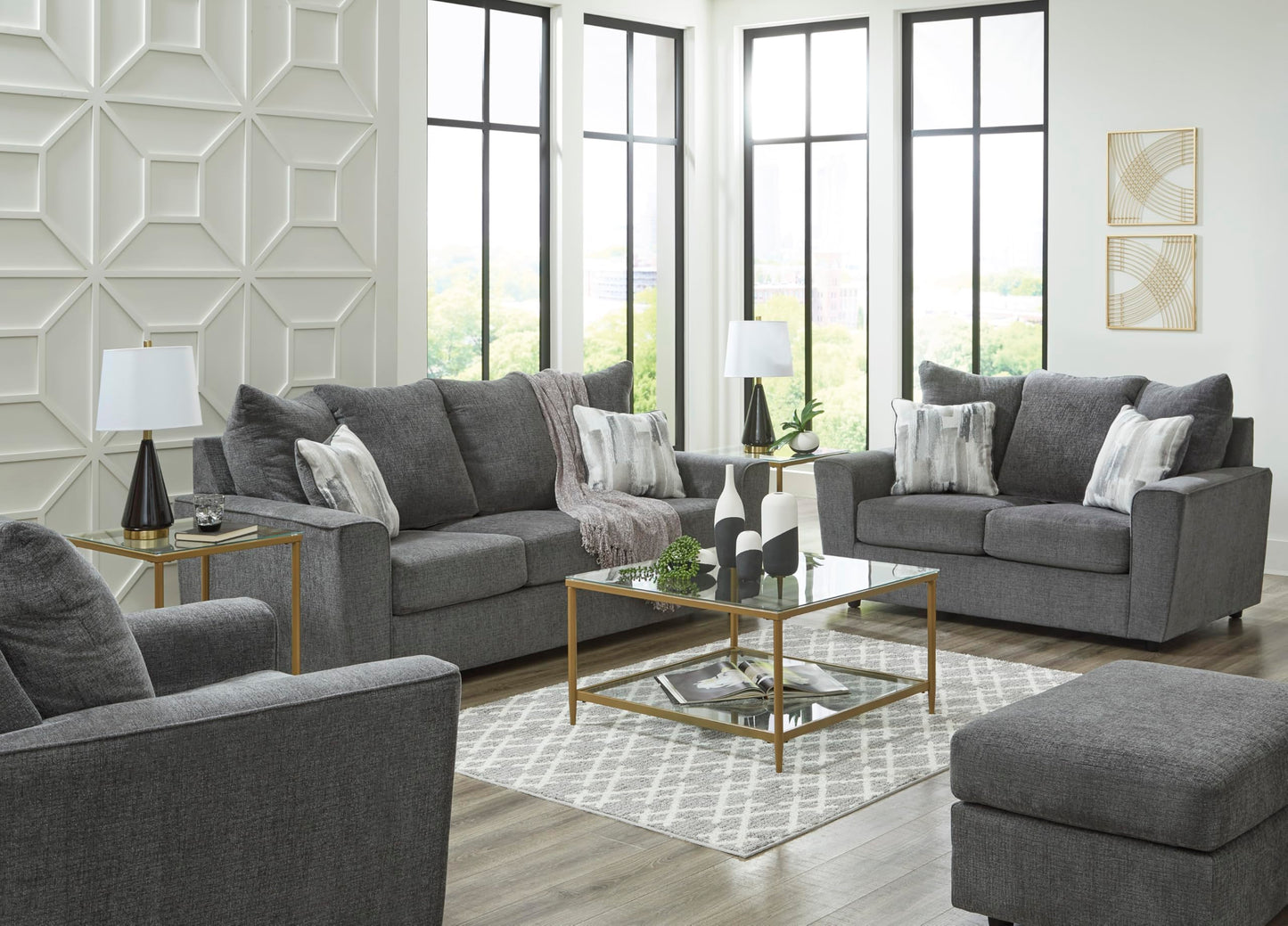 Signature Design by Ashley Stairatt Casual Sofa with Flared Arms, Gray