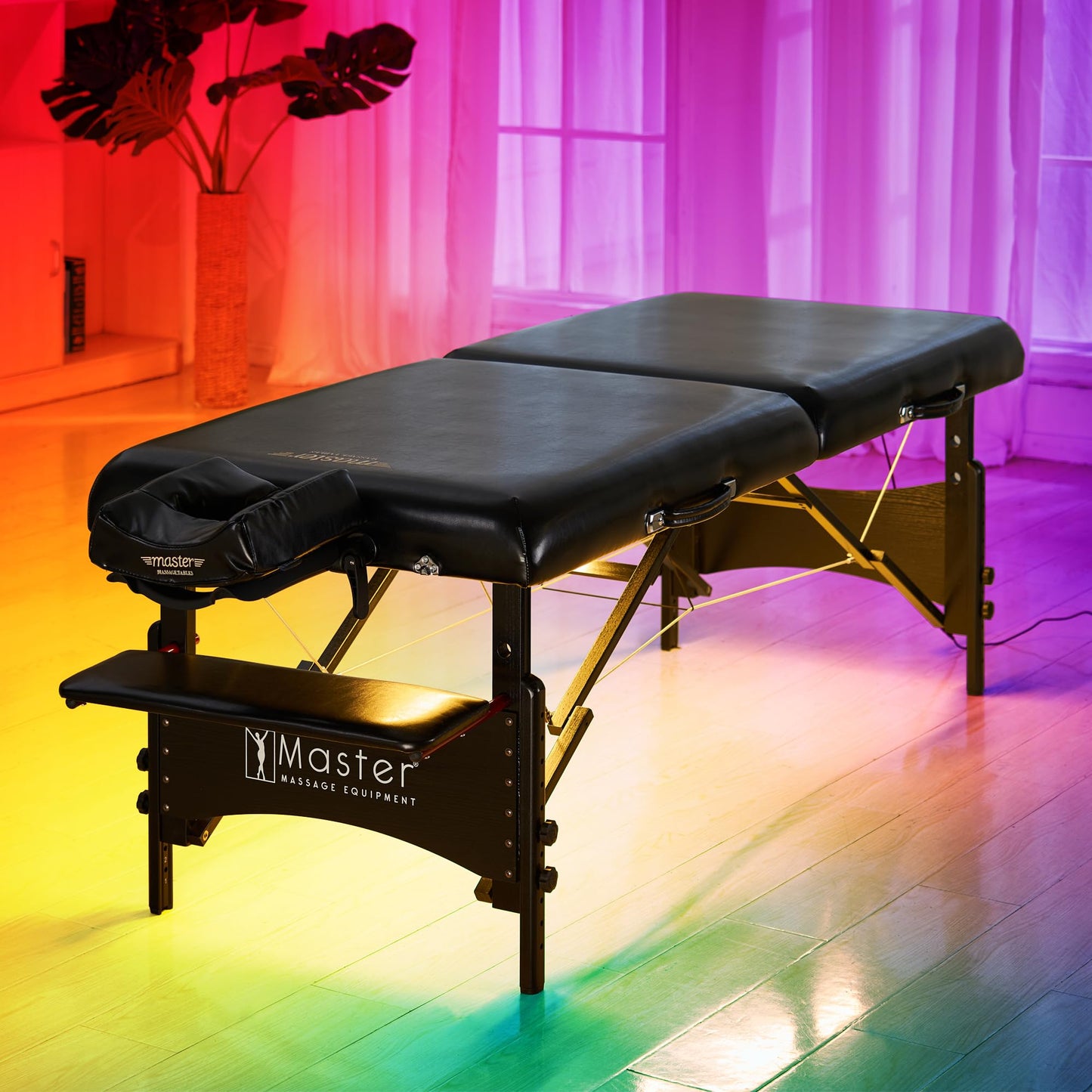 Master Massage 30" Galaxy Professional Portable Massage Table Package with Aurora Multicolor Atmosphere Ambient Lighting System - Memory Foam Cushioning - Tattoo Table- Spa Salon Beauty Facial Bed