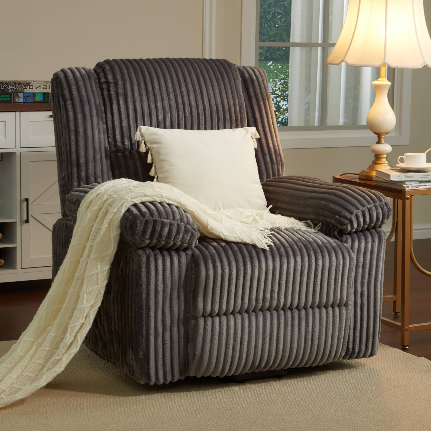 GarveeHome Power Lift Recliner Chair - Heat and Massage, Electric Lift Plush Recliner with Soft Padded Seat, Back Support & Armrests, Designed for the Elderly and People with Mobility impaired