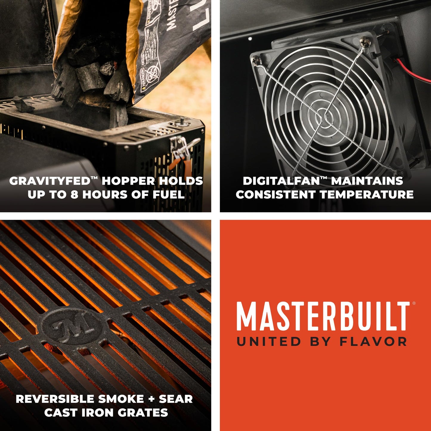 Masterbuilt® Gravity Series® 1050 Smoker Grill - Digital Charcoal Combo Grill with Free App, 1,050 Cooking Square Inches in Black, Model MB20041220