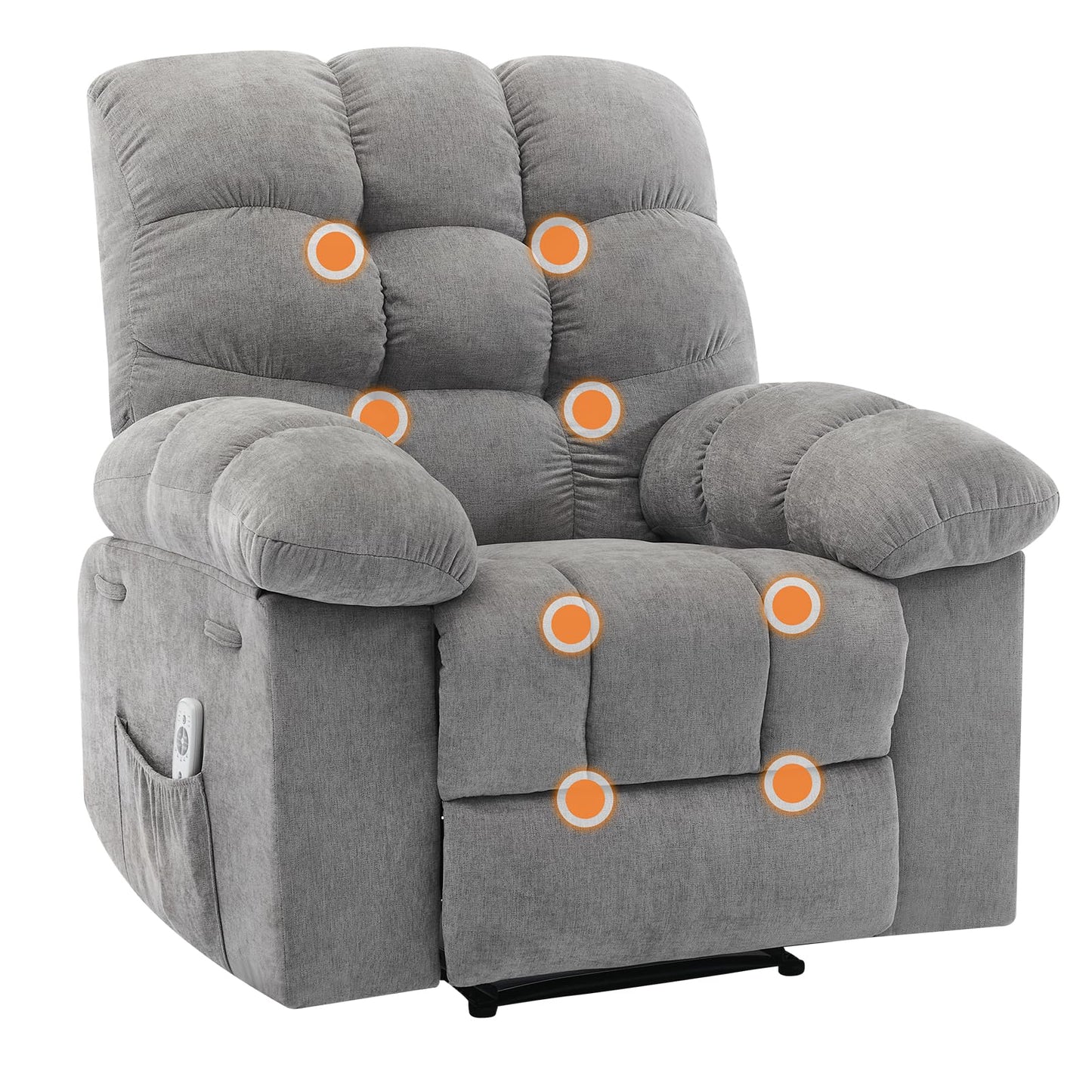 21.4'' Wide Recliner Chair,Massage & Heat Recliner Chair for Adults,Home Theater Seating with Lumbar Support,Ergonomic Breathable Fabric Nursery Rocking Chairs for Living Room