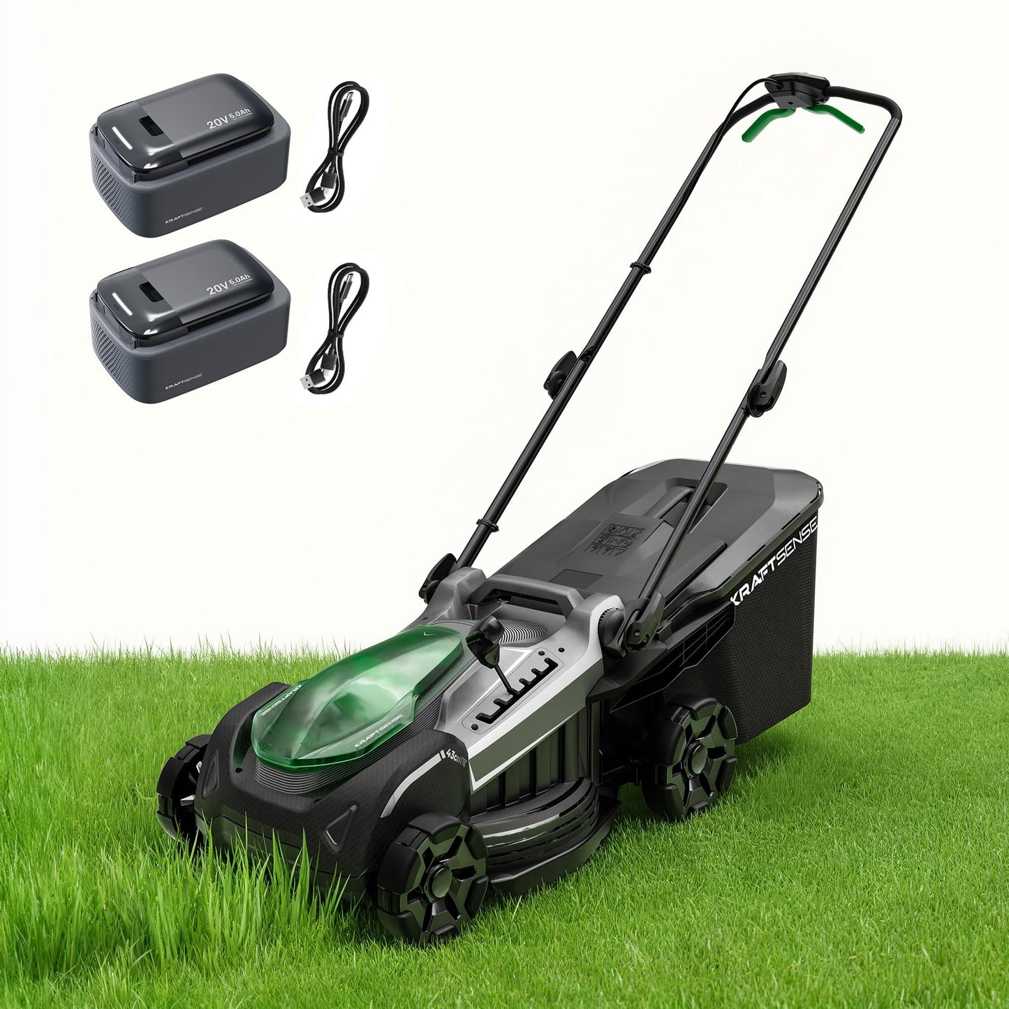 18" 40V Cordless Lawn Mower for Small to Medium Yards, Capable of Gas-Like Cuts with Brushless Motor, Used for Mulching/Bagging, 6 Heights for Seasonal Grass, Dual 5.0Ah Batteries Included