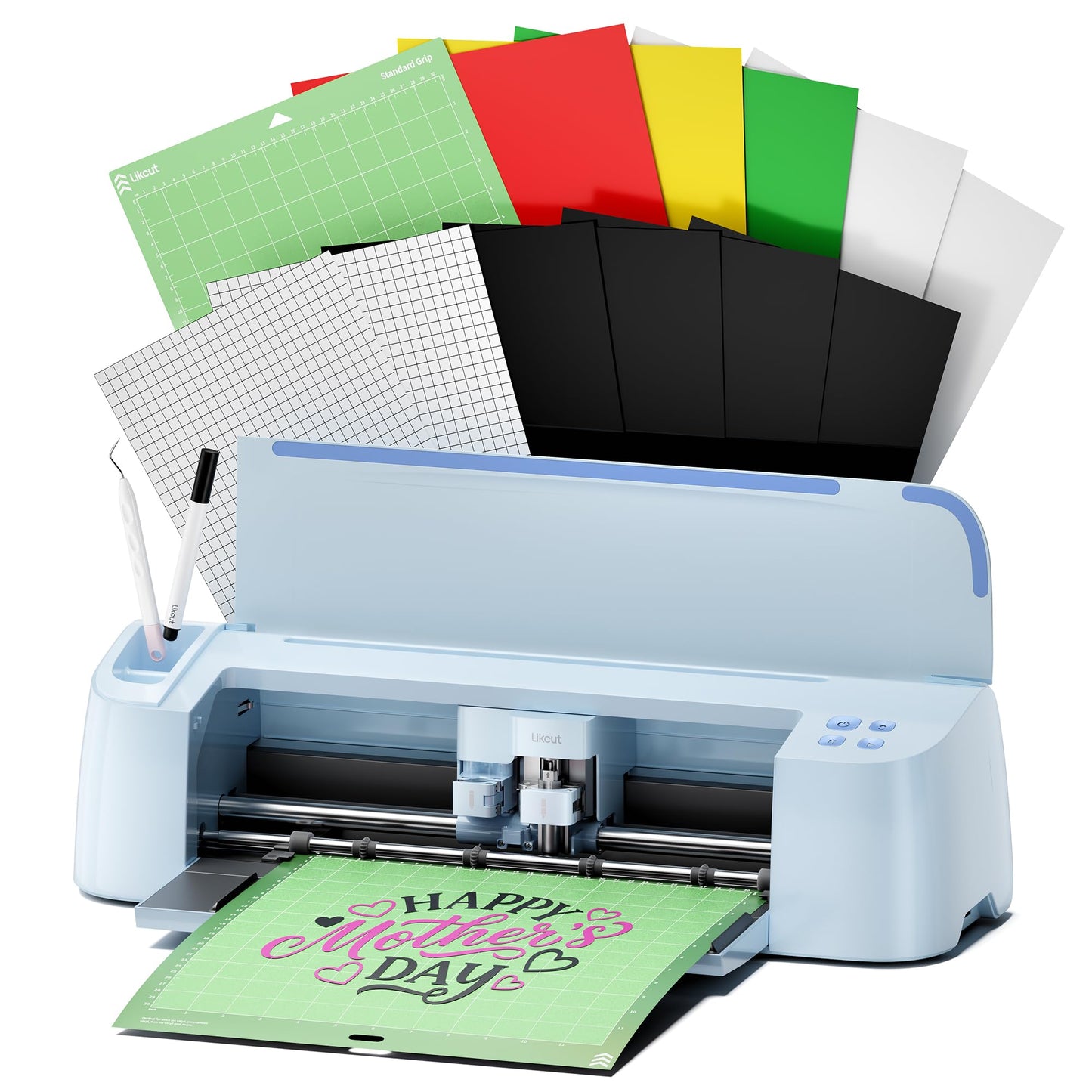Likcut S31 Vinyl Cutter Machine - Essential Starter Bundle | Smart Cutting Machine for DIY Vinyl, HTV, Cardstock, Paper Crafts and Home Decor