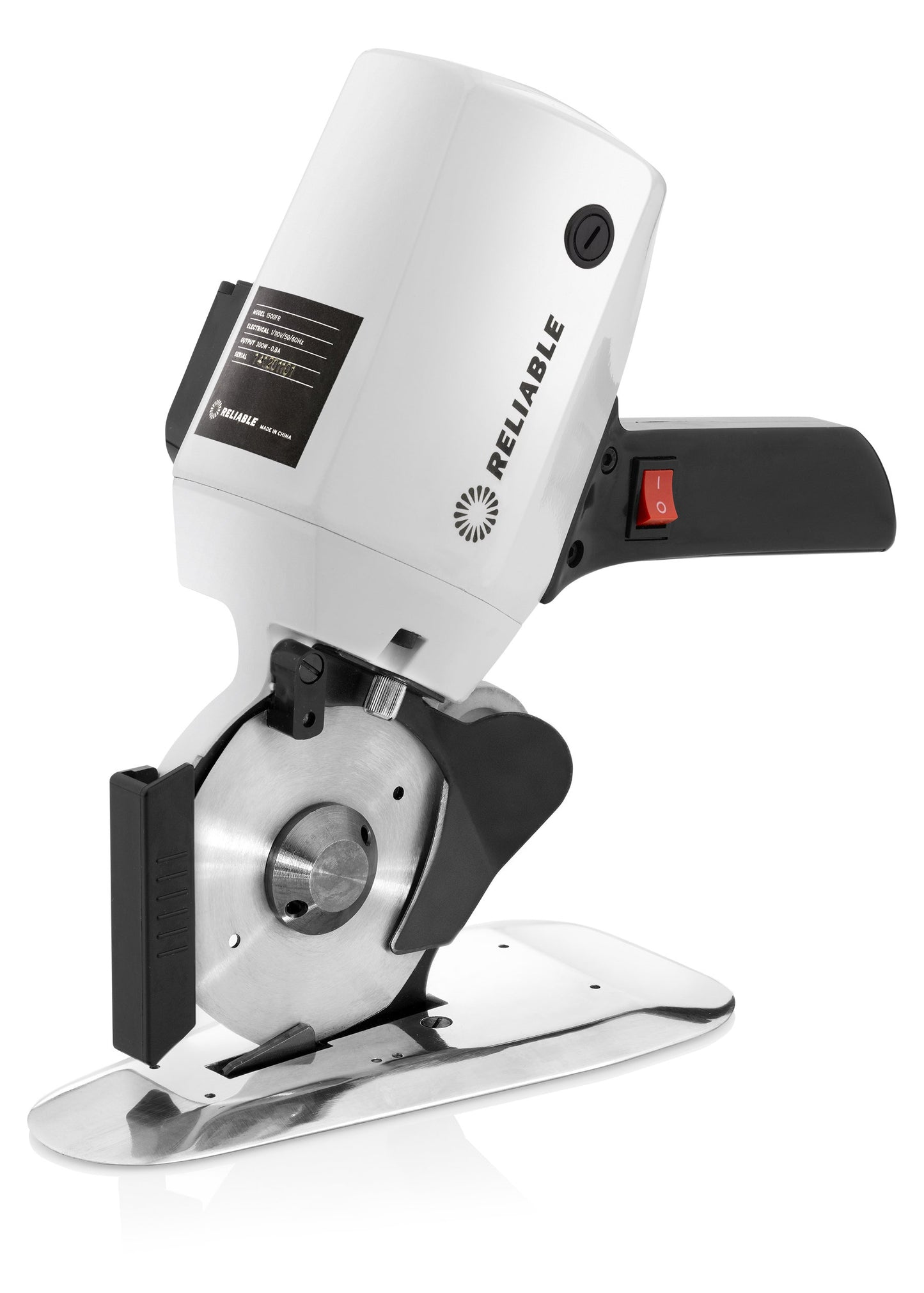 Reliable 1500FR Octagonal Knife Cloth Cutting Machine, 4-Inch High Power Light Weight Fabric Cutter, 1" cutting capacity, High-power Electric Motor, Knife Guard, Automatic Sharpener, Thin Base Plate
