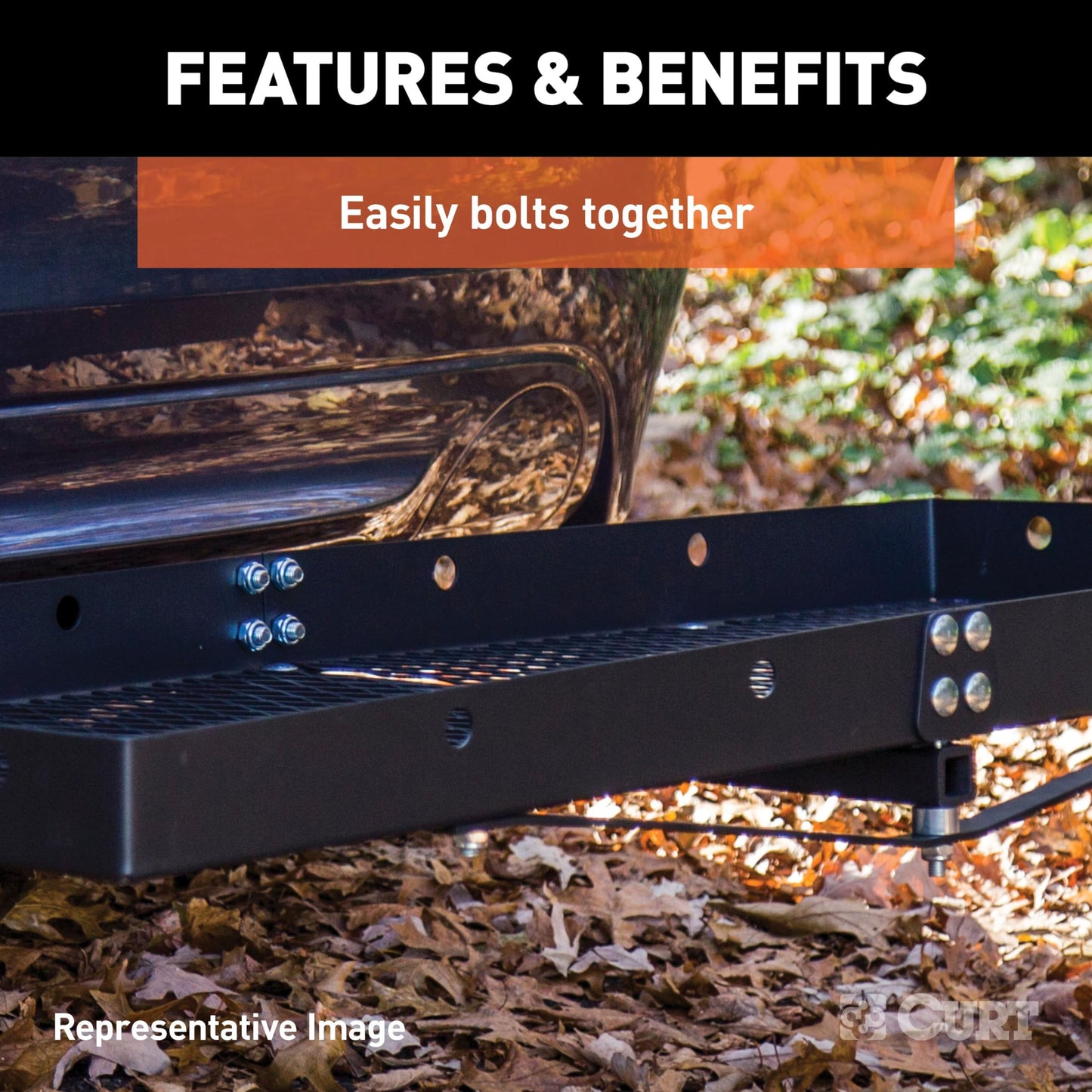 CURT 18109 Tray-Style Trailer Hitch Cargo Carrier, 500 lbs. Capacity, 60-Inch x 19-1/4-Inch, Fits 2-Inch Receiver