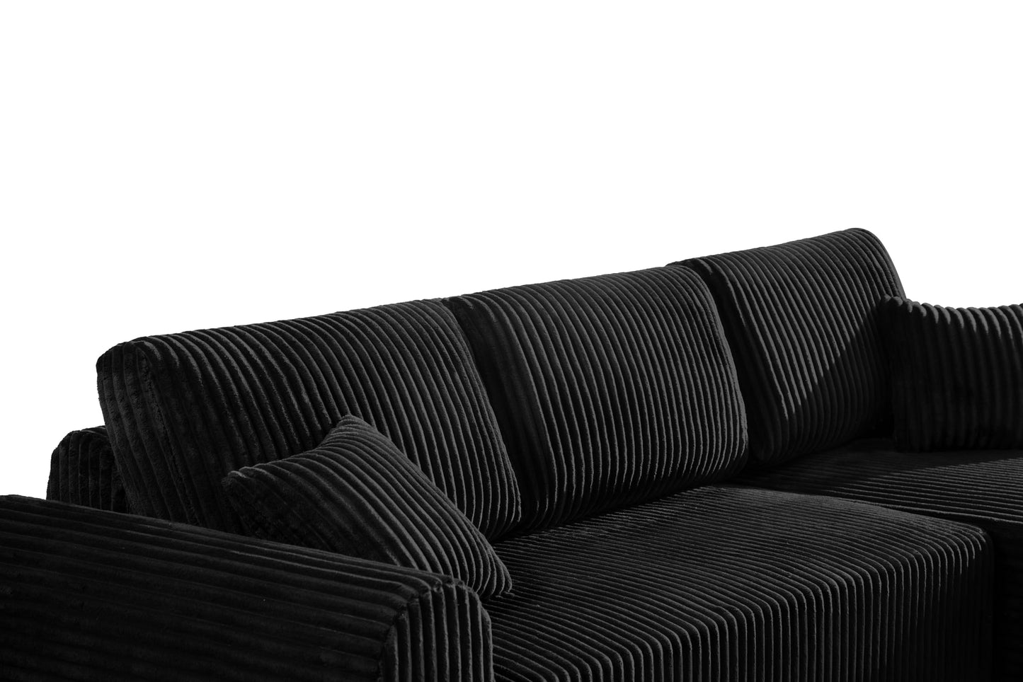 109-Inch L-Shaped Right Facing Boneless Corner Sofa 2 PCS Modular Sectional Cloud Sofa Couch with Chaise Lounge and Toss Pillow, Corduroy Boneless L-Shaped Couches