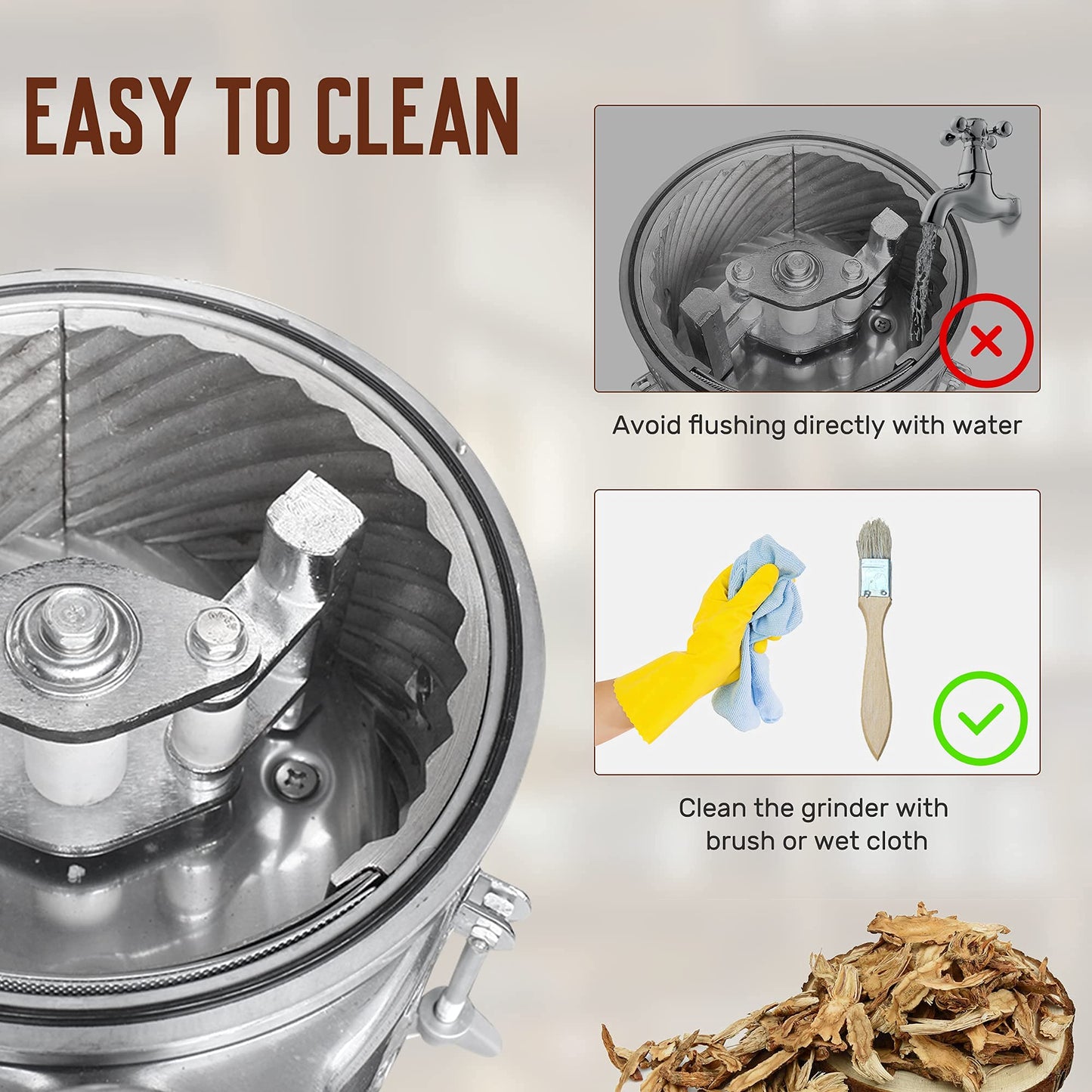 CGOLDENWALL DF-15 Hammer Mill Grinder Commercial Electric Herb Grinder Mill Industrial Automatic Continuous Spice Hammer Grain Mill Pulverizer Capacity 33 Pounds Per Hour Rotate Speed 20000r/min 110V