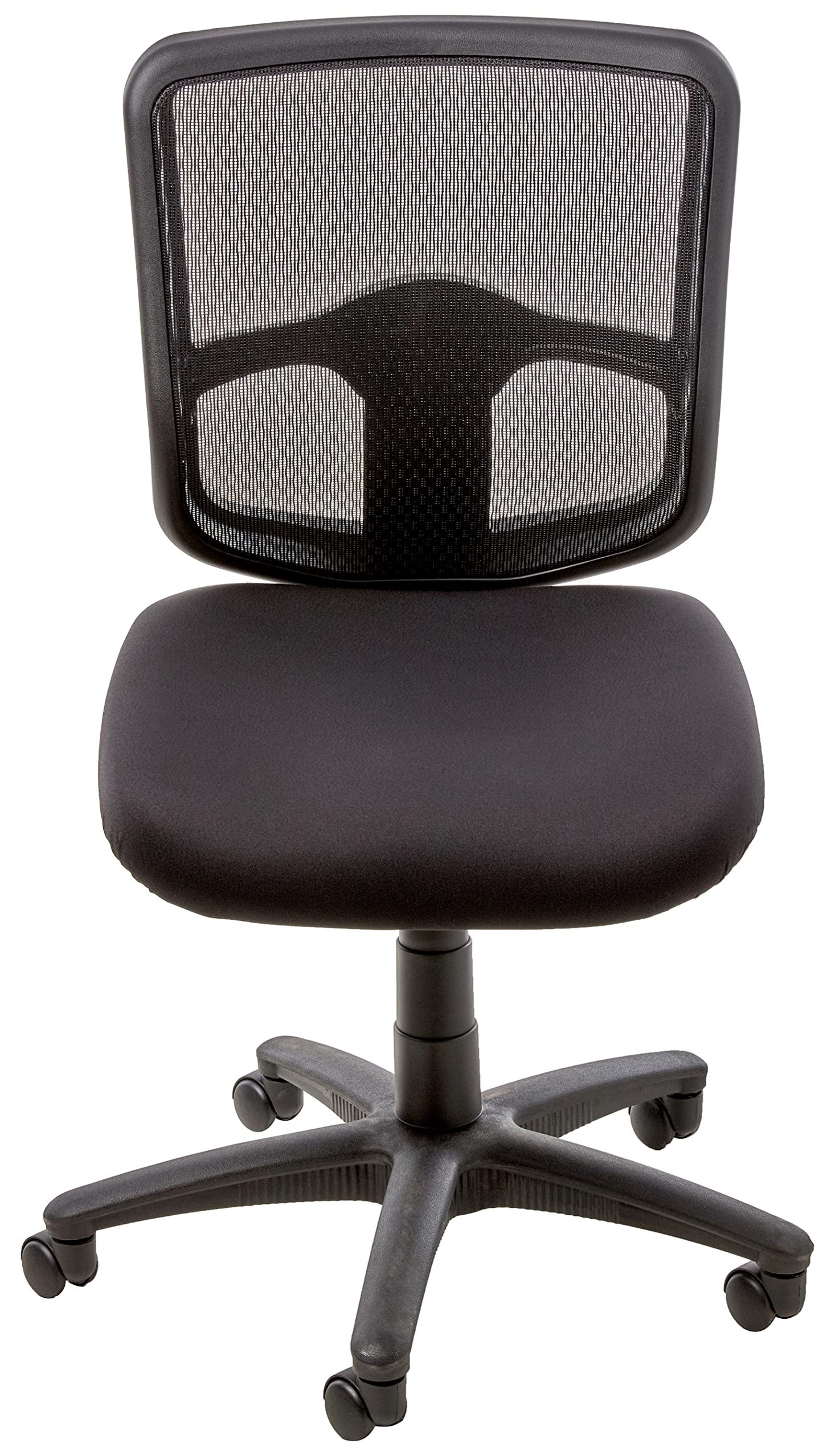 Office Star Ergonomic ProGrid Back Task Chair with Ratchet Back Height Adjustment and Dual Function Control, Armless, Coal FreeFlex