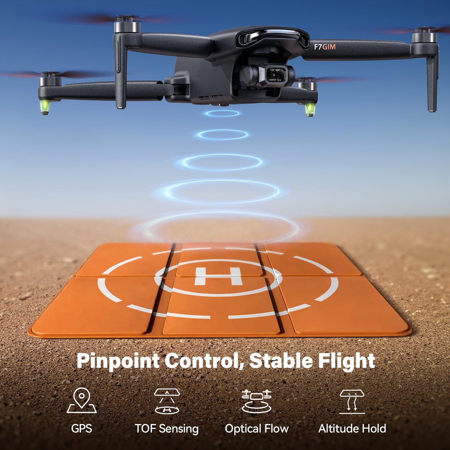 Bwine F7GIM 6K Photo Drone with Camera for Adults, 3-Axis Brushless Gimbal, 4K/30fps Video, GPS Smart Control, Plus 70Mins Flight Time, 10000Ft FPV Digital Transmission and TOF Safety Support