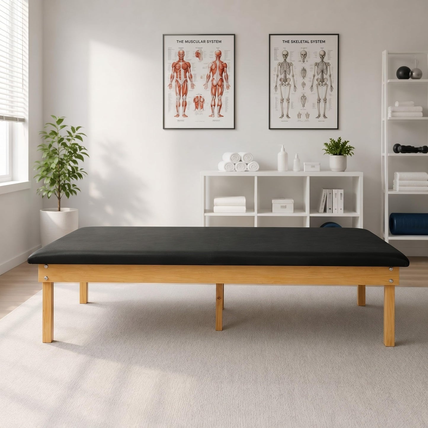 AceOrbit Physical Therapy Table Low Exercise Table 72 x 53 x 18 Inch Wide Portable Massage Physical Massage Tables with Mat Treatment Equipment for Home, Bariatric, Seniors Exercise, Fitness, Pilates