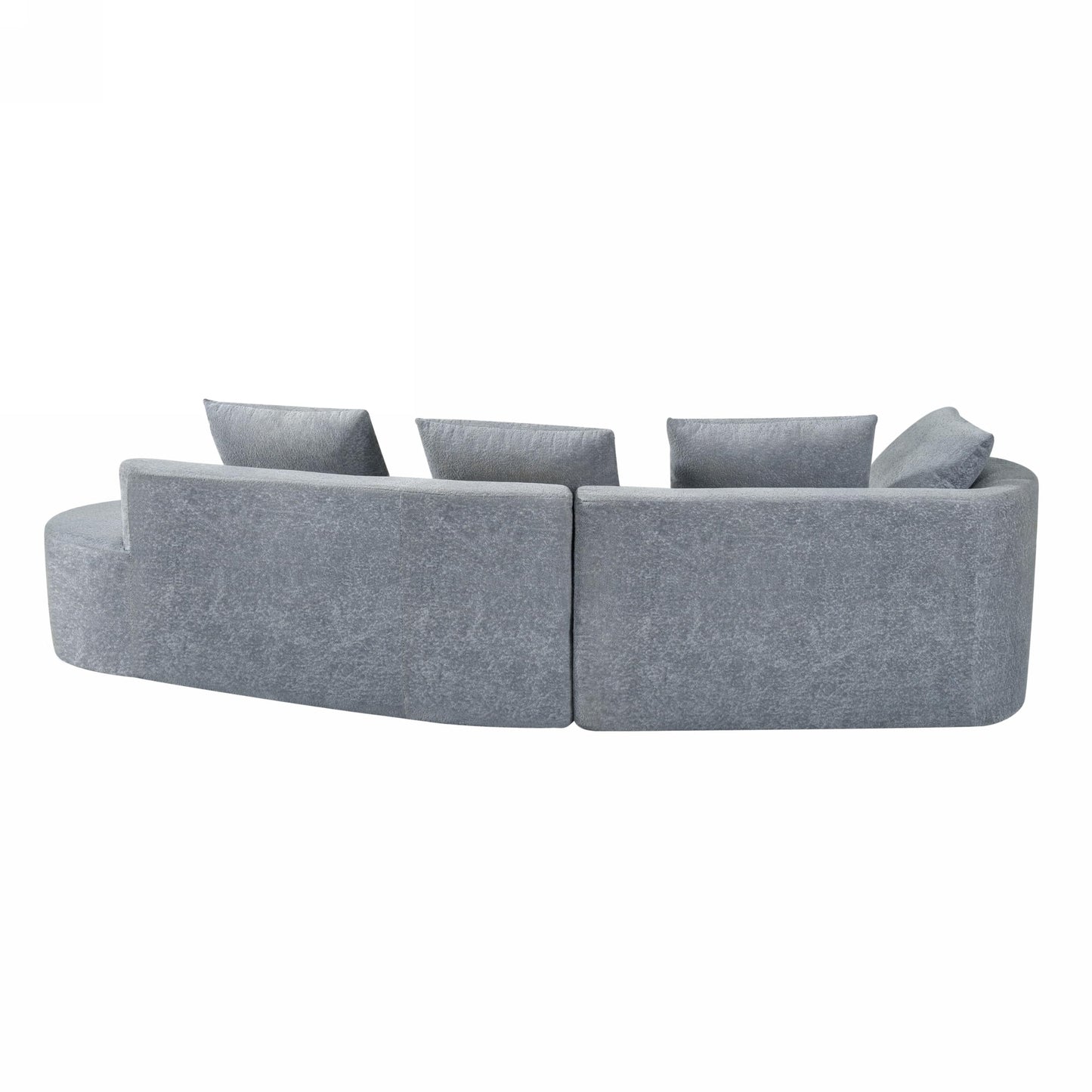 Christopher Knight Home 116" Modern Curved Sectional Sofa 2 Piece Set with Chaise Lounge High-Density Compressed Sponge Couch, Fully Assembled Right Hand Facing Sofa for Living Room Lounge, Light Grey