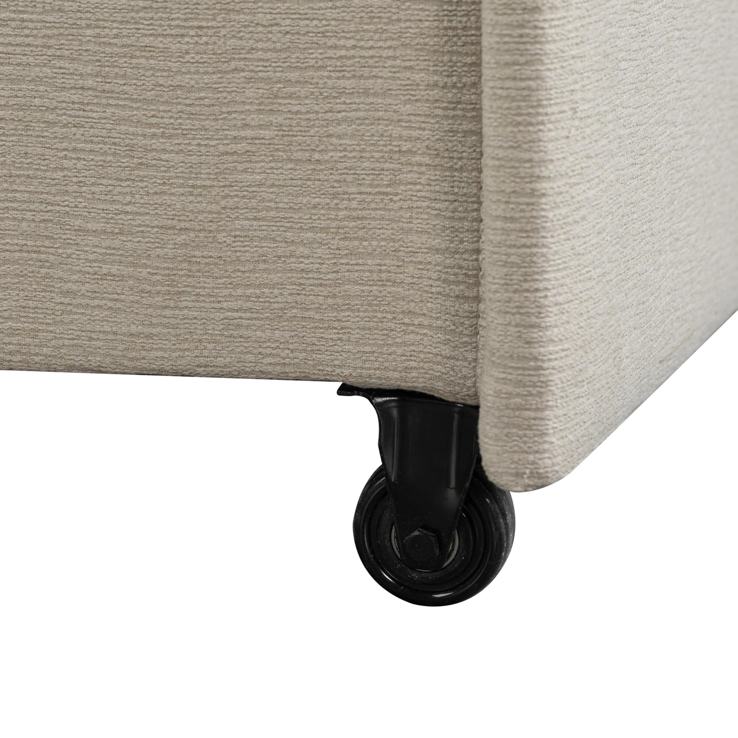 Serta Galway 66.5" Convertible Sleeper Loveseat, Full Size, Dreamcoil Comfort, FingerGuard Pinch Point Protection, Soft Woven Fabric, Beige