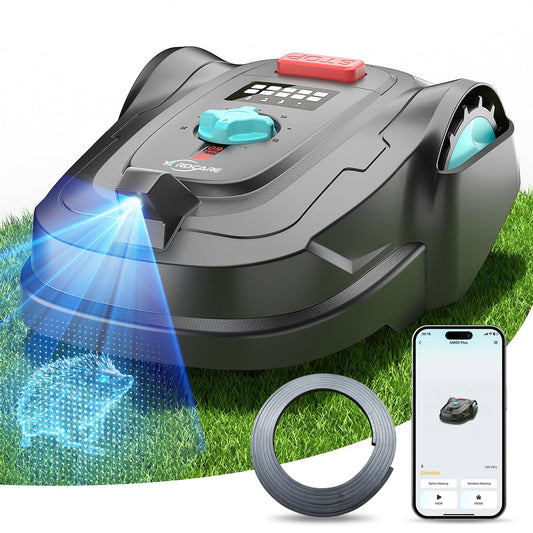 YARDCARE 2026 New M800Plus Robot Lawn Mower, GPS & 3D Vision, with 32.8 ft Magnetic Stripe, Obstacle Avoidance, Auto-Charging, APP Control, Bow-Shaped Mowing for Lawns up to 8611 sq.ft (Black)