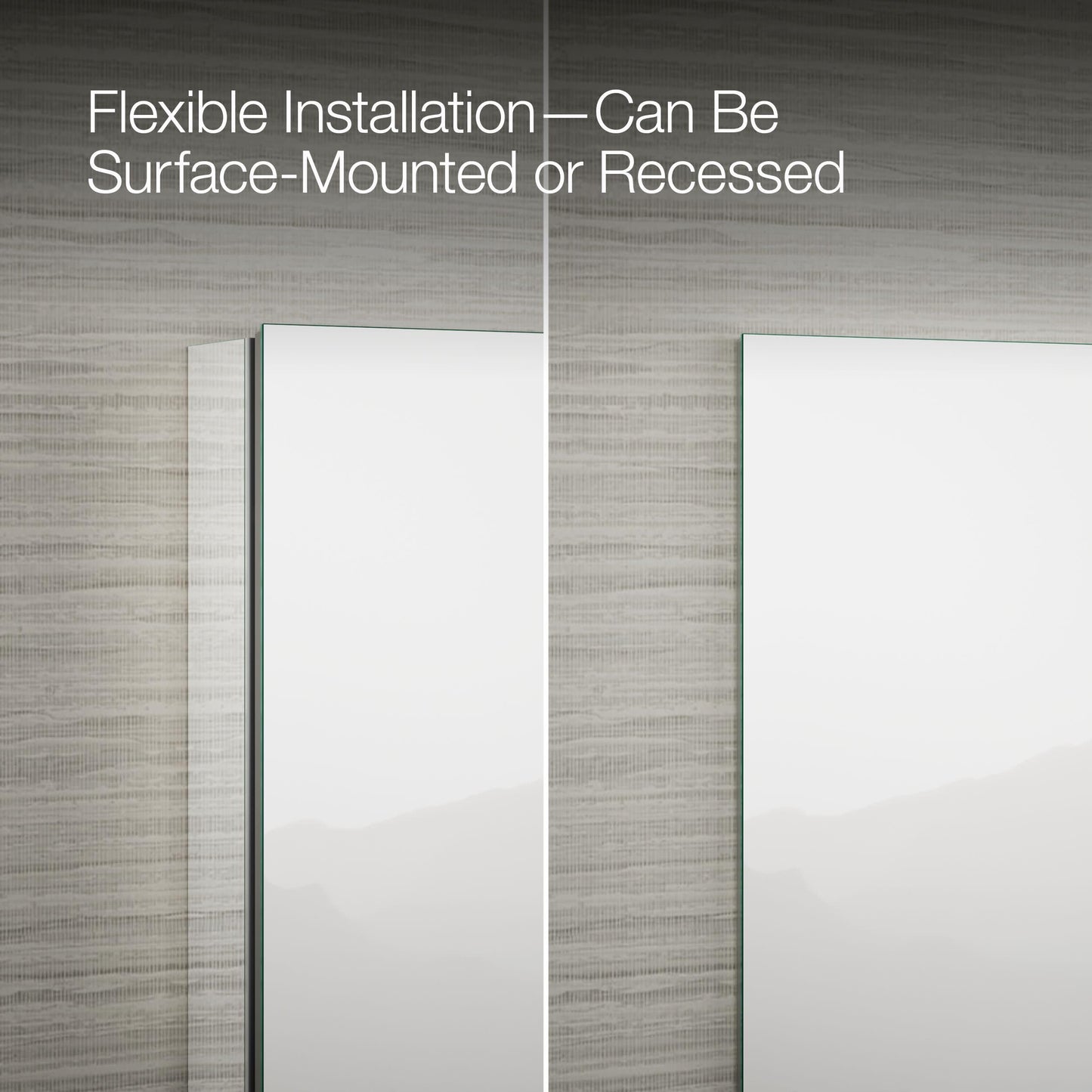 Kohler 55064-NA Embark Slim Medicine Cabinet Mirror, Adjustable Shelves with Mirrored Doors, 30 in. W x 26 in. H