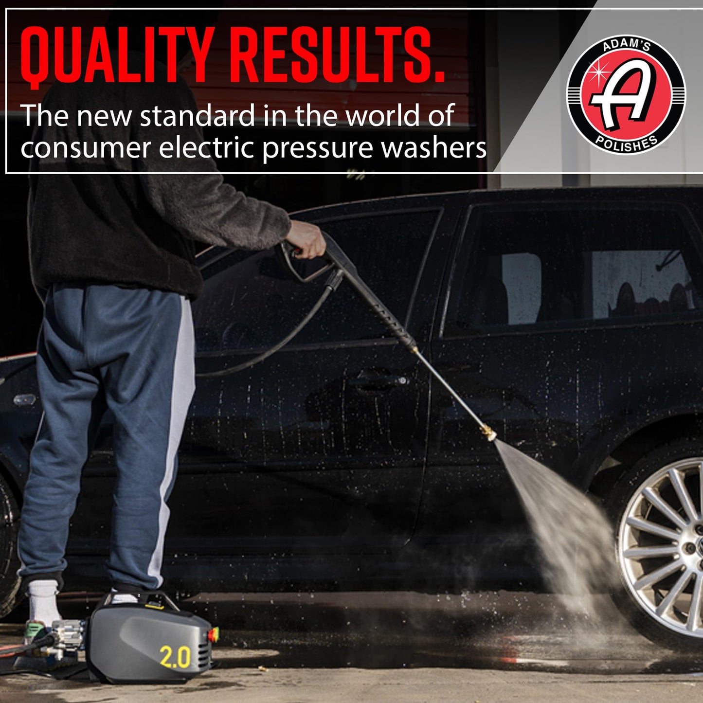 Adam's Polishes Active Pressure Washer 2.0 & Mega Foam Car Soap (5 Item) Powerful, Lightweight, Portable Electric Pressure Washer Sprayer | 1800 PSI, 2.0 GPM | for Car Home Auto Patio RV Motorcycle