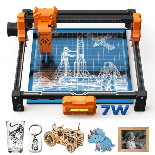 ACMER Laser Engraver Machine, Upgrade S2 7000mW Laser Cutter, 0.01mm Precision, 300×300mm Engraving Area, 10000mm/min Speed, for Wood, Metal, Acrylic, Leather, DIY & Education